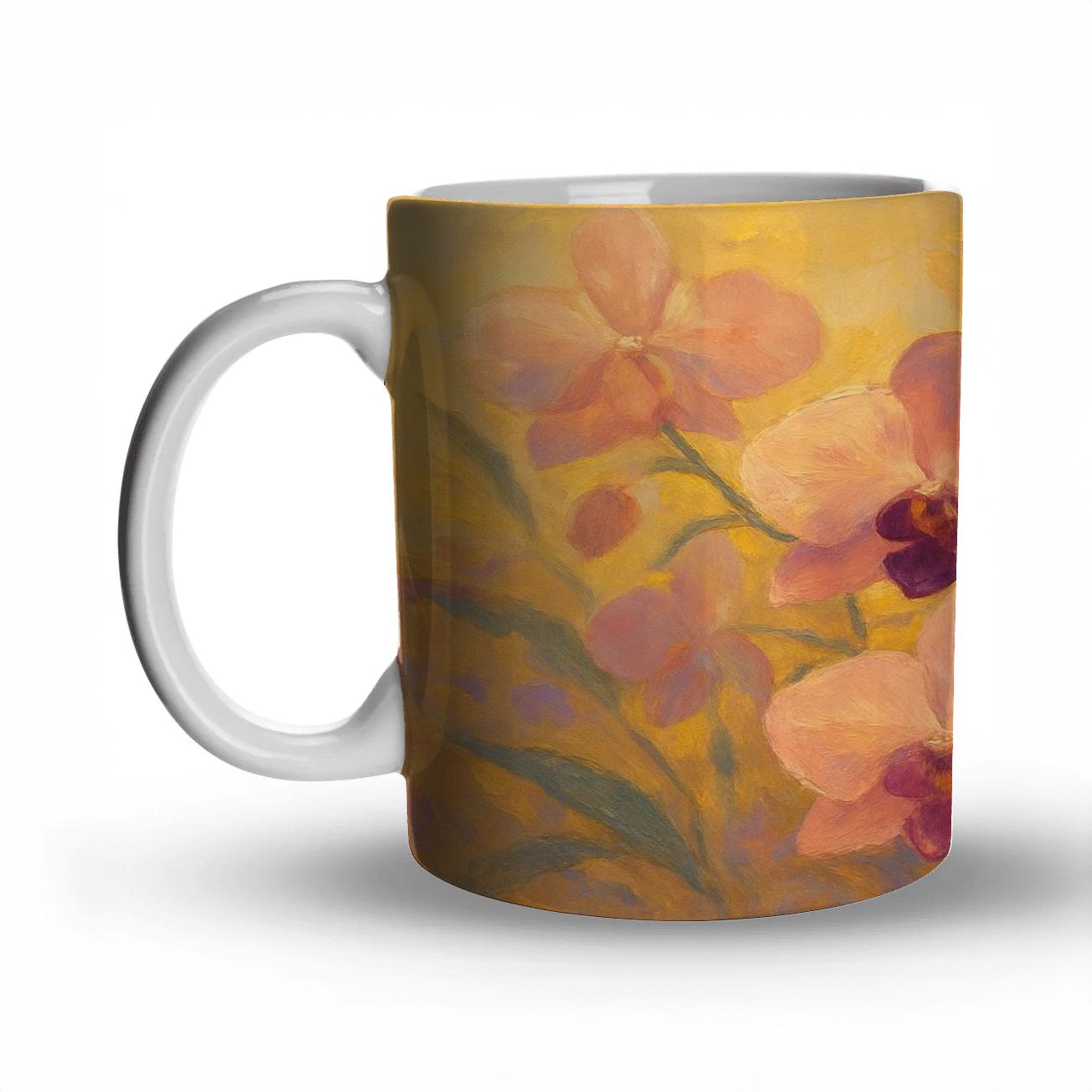 Sunset Orchid Harmony custom printed mugs