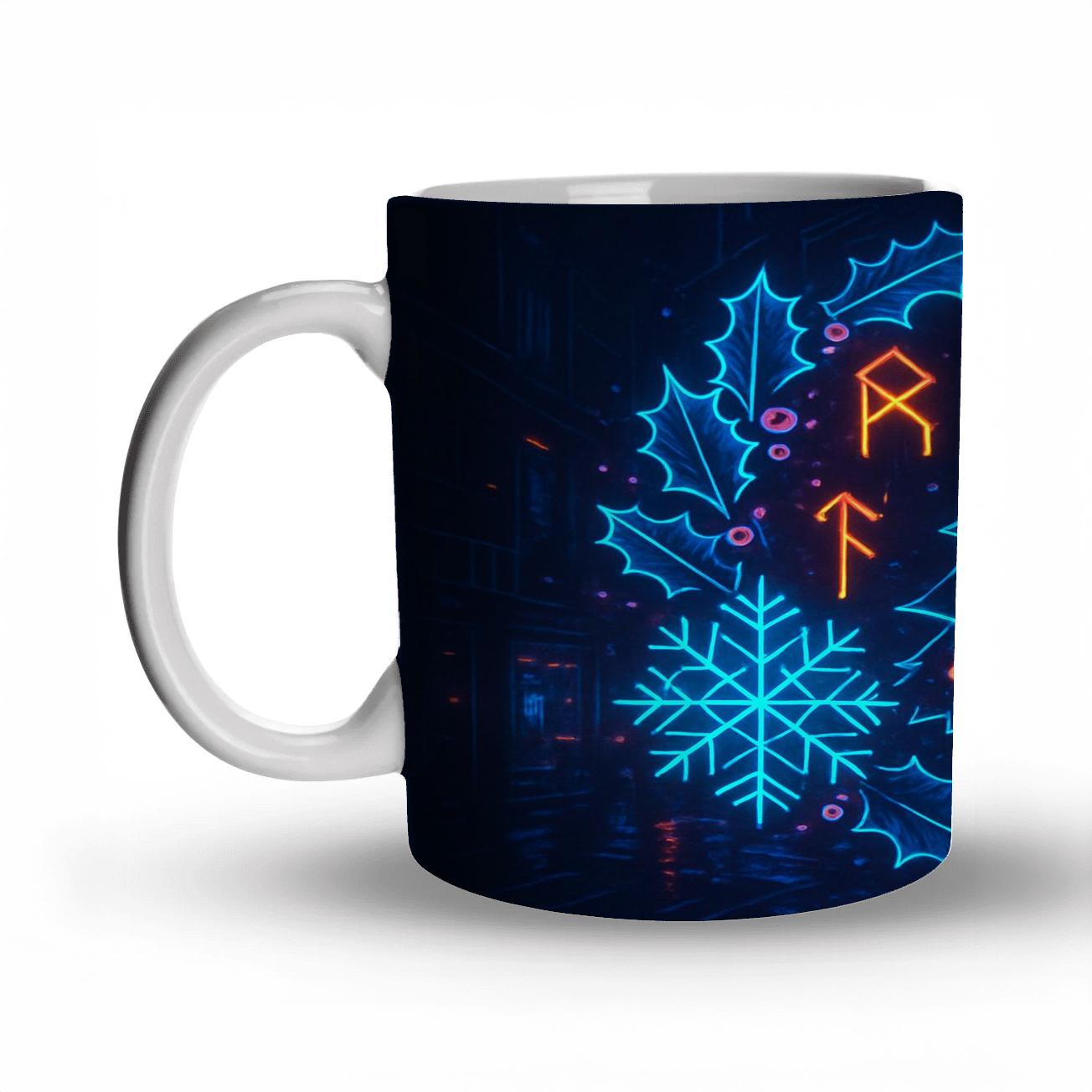 Neon Yule Spiral decorative mug sets