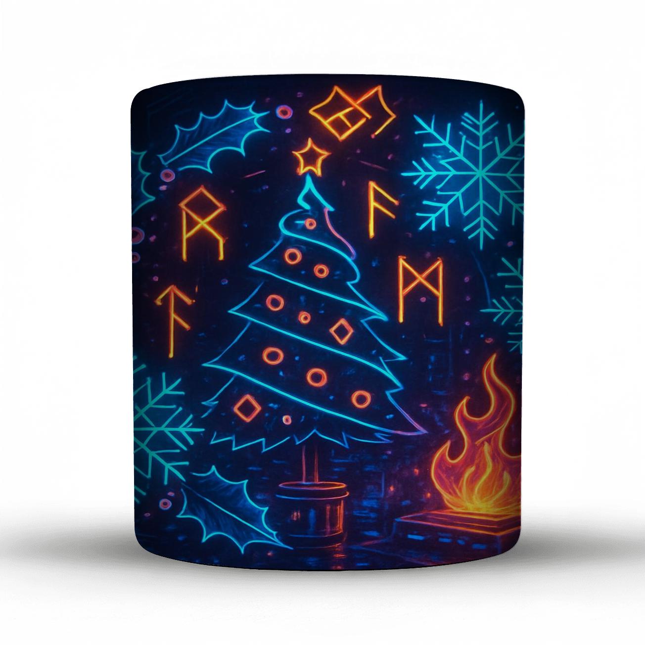 Neon Yule Spiral decorative mug sets