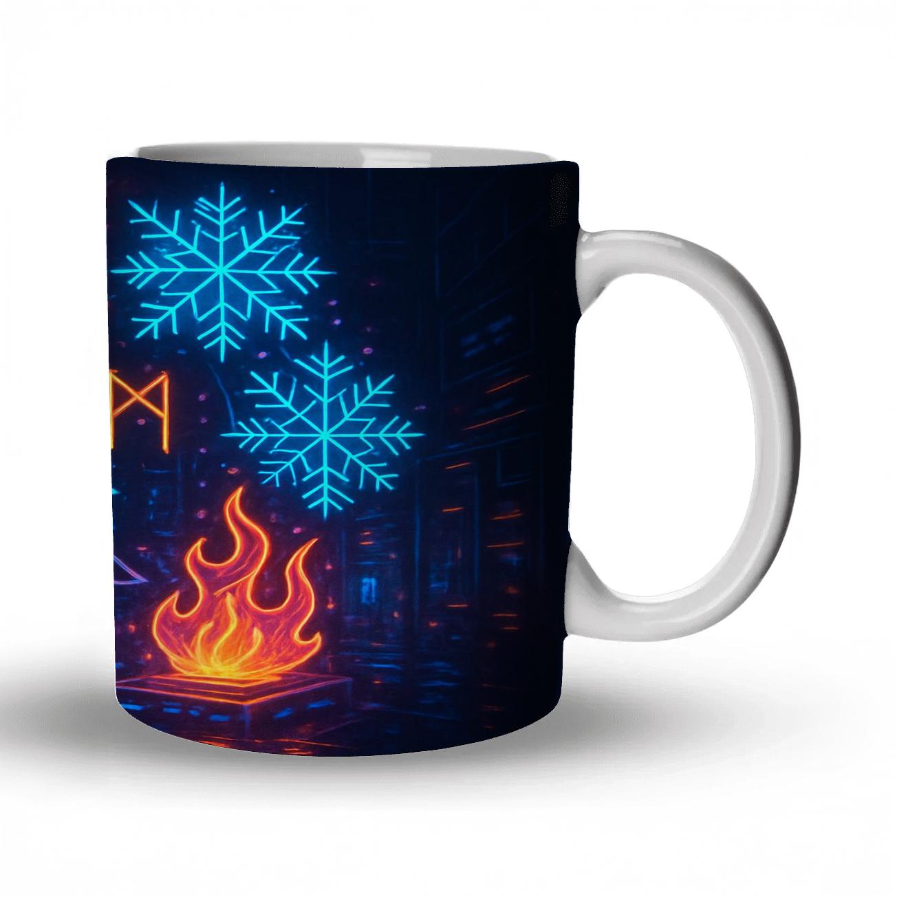Neon Yule Spiral decorative mug sets