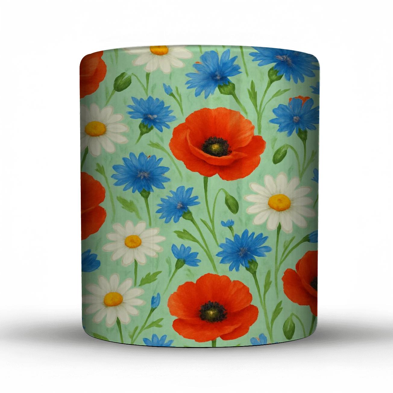 Wild Meadow Symphony travel mugs with handles