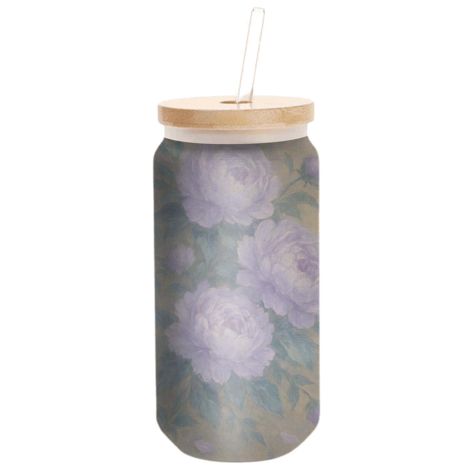 Moonlit Peony Cascade artisan blown glass drinkware