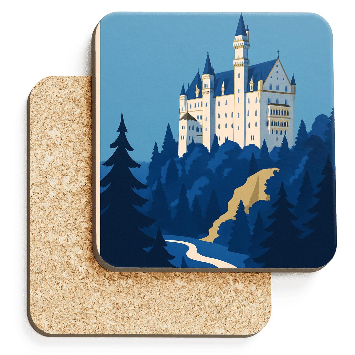 Neuschwanstein Castle custom engraved coasters