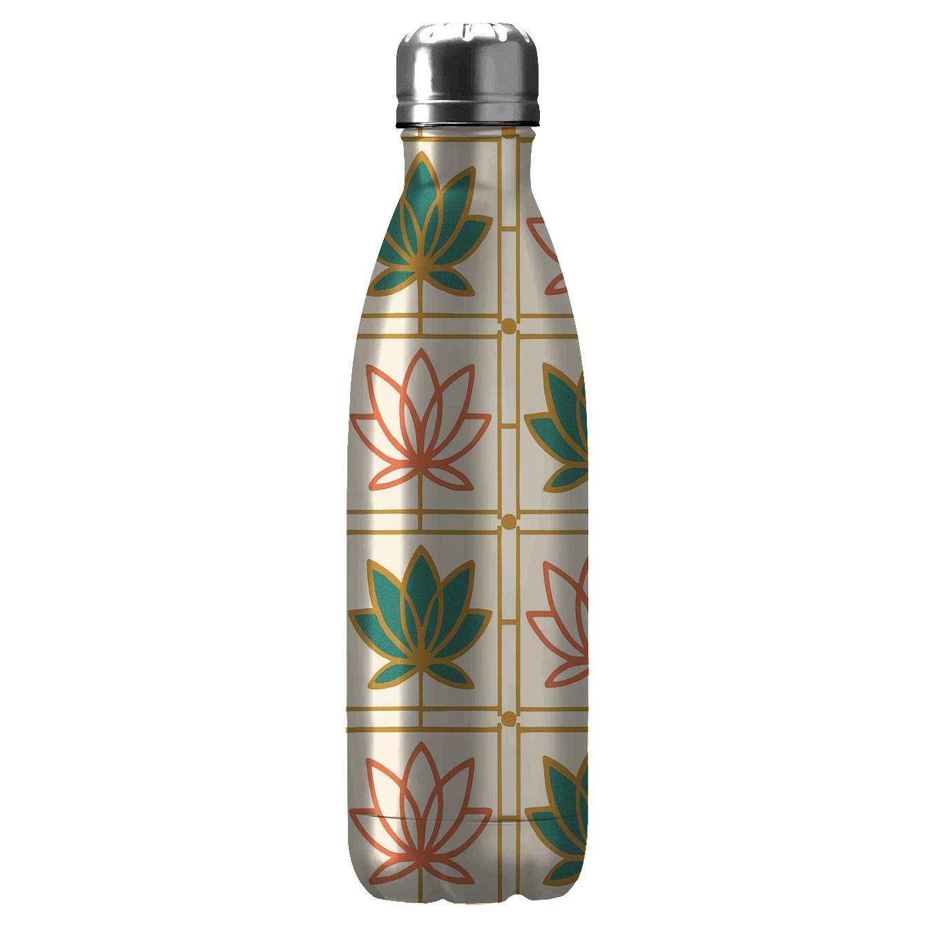 Linear Lotus Grid personalized water bottles