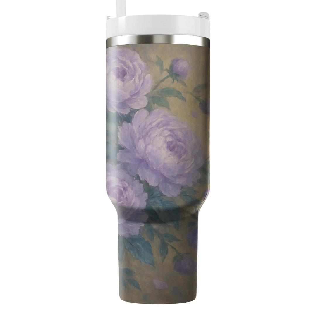 Moonlit Peony Cascade tumblers with lids
