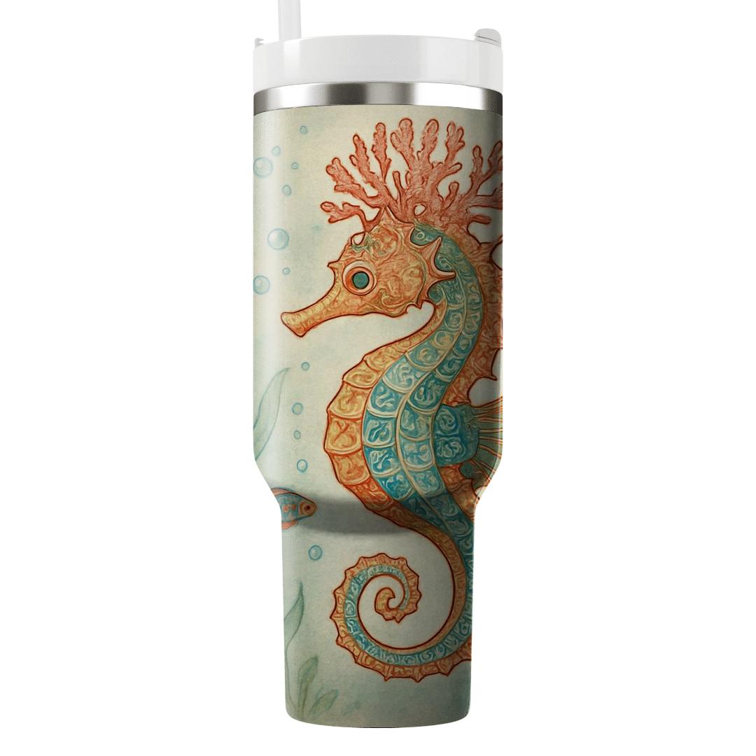 Regal Coral Reef Seahorse custom tumblers
