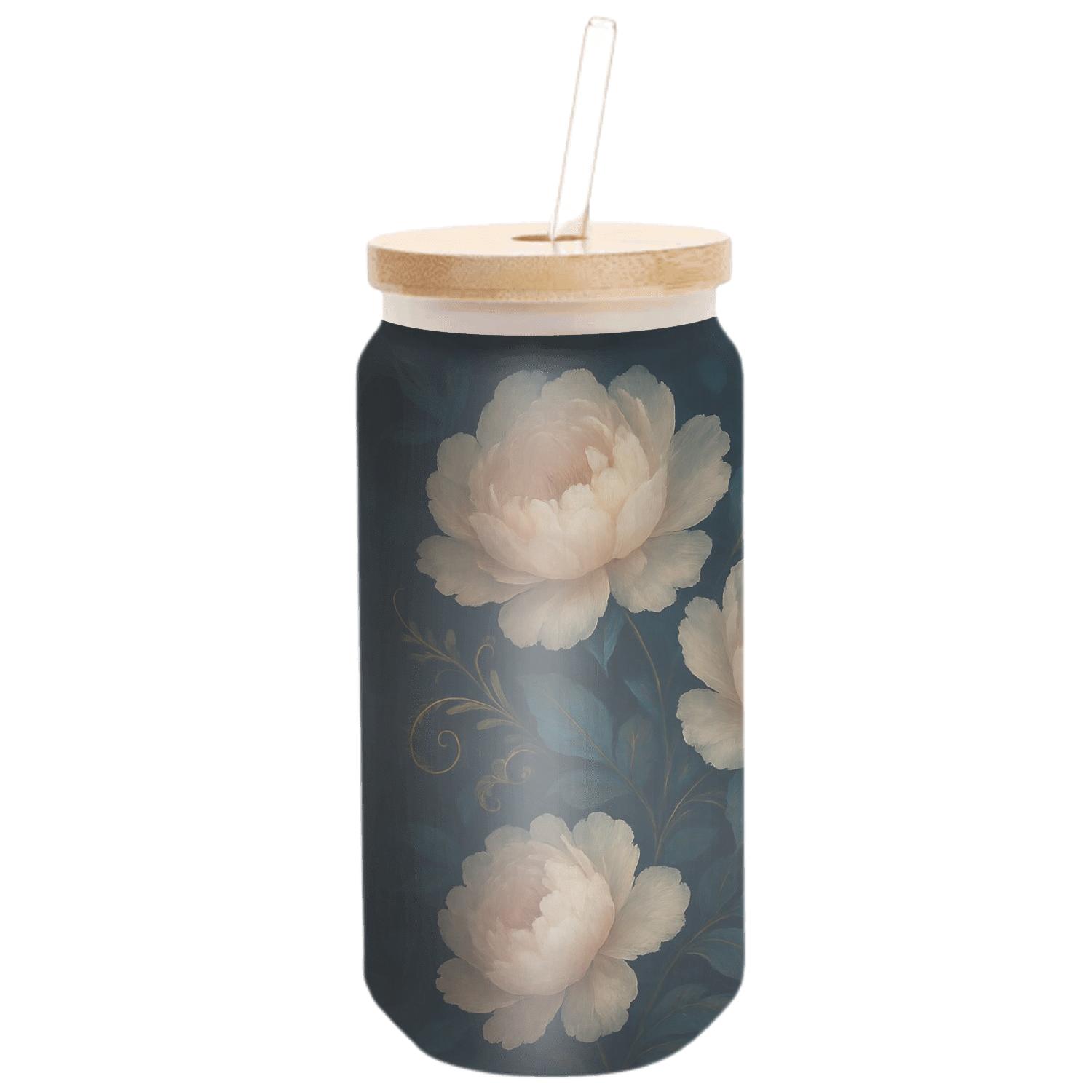 Midnight Peony Mirage handcrafted glassware drinkware