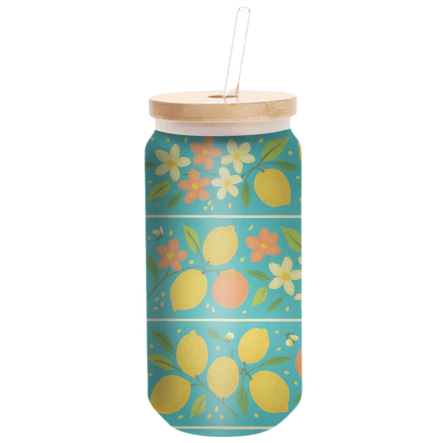 Citrus Blossom Stripes insulated glass vessels
