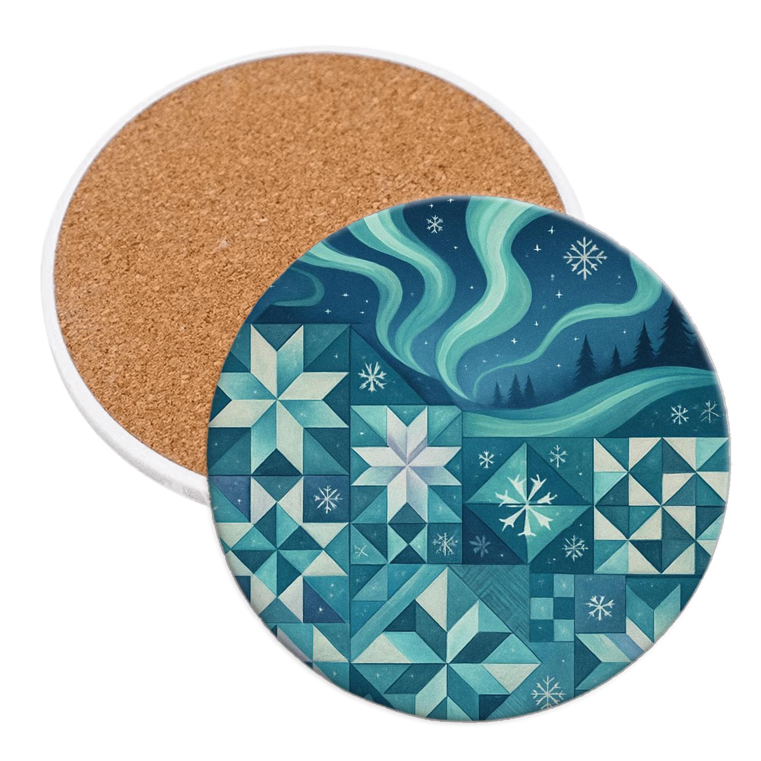 Aurora Winter Quilt elegant tabletop coasters