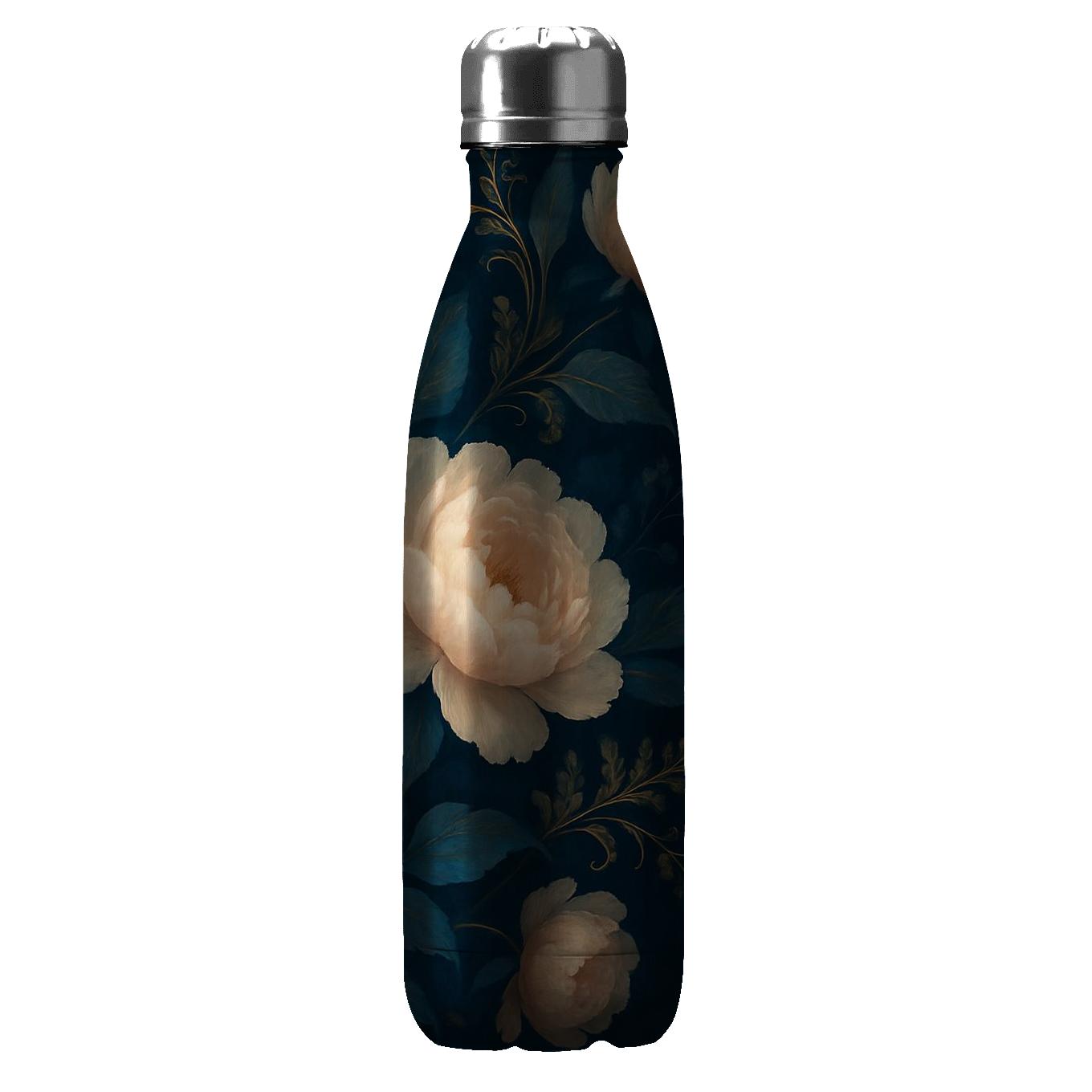 Midnight Peony Mirage water bottles with lids