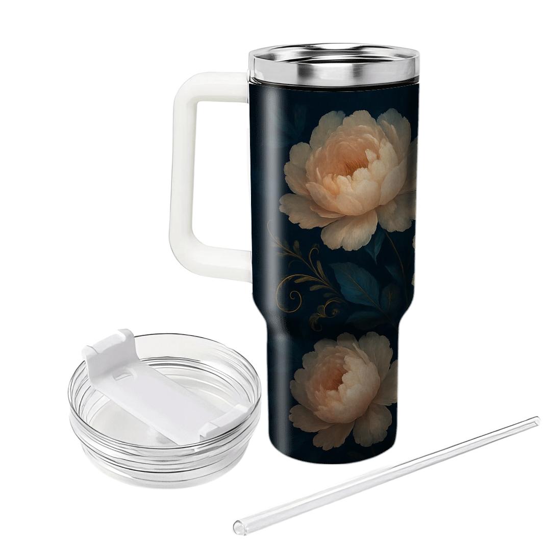 Midnight Peony Mirage personalized tumblers