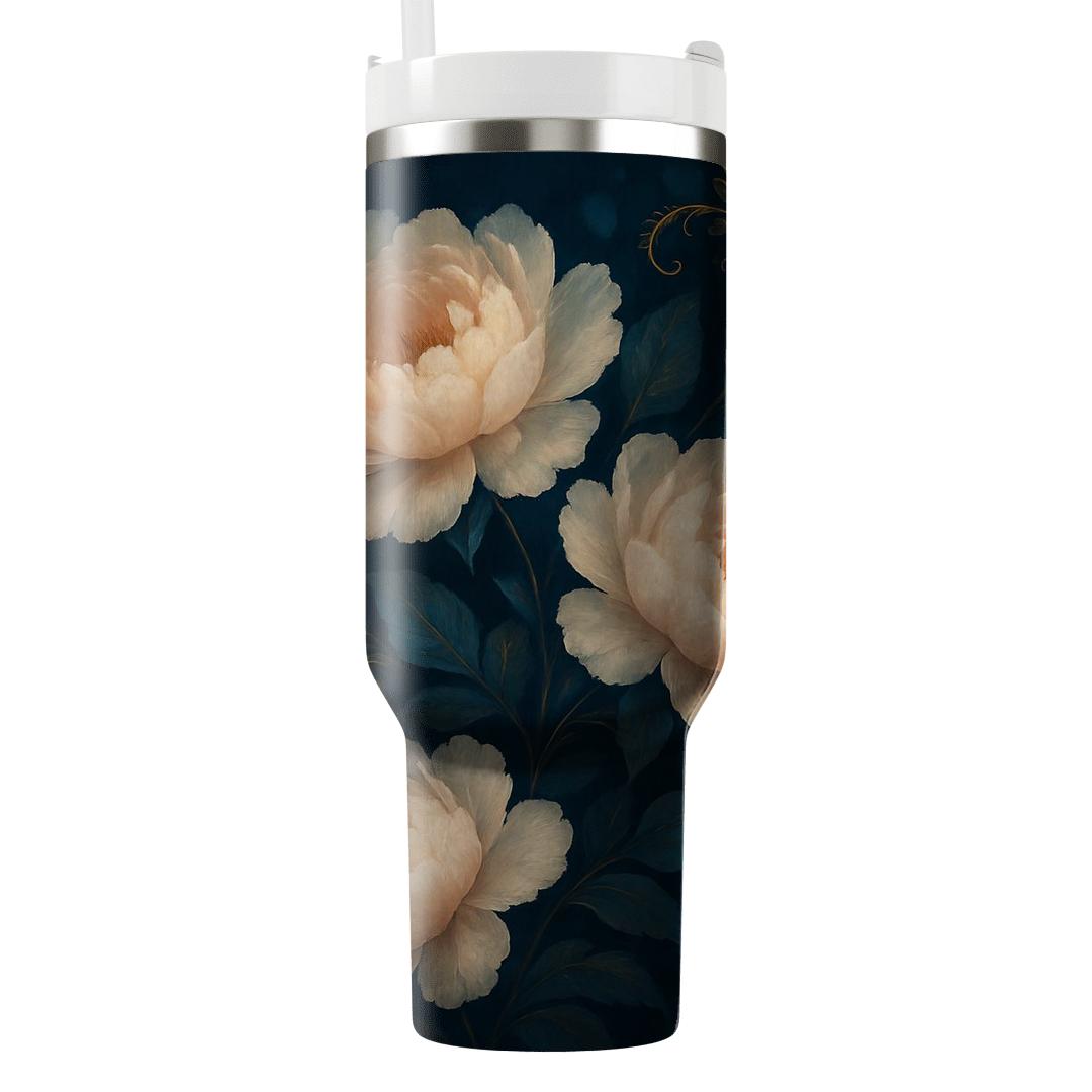 Midnight Peony Mirage personalized tumblers