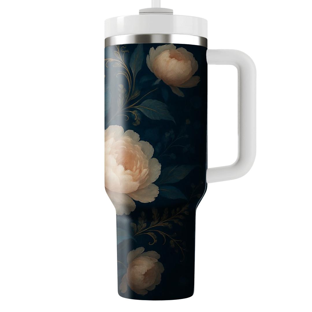 Midnight Peony Mirage personalized tumblers