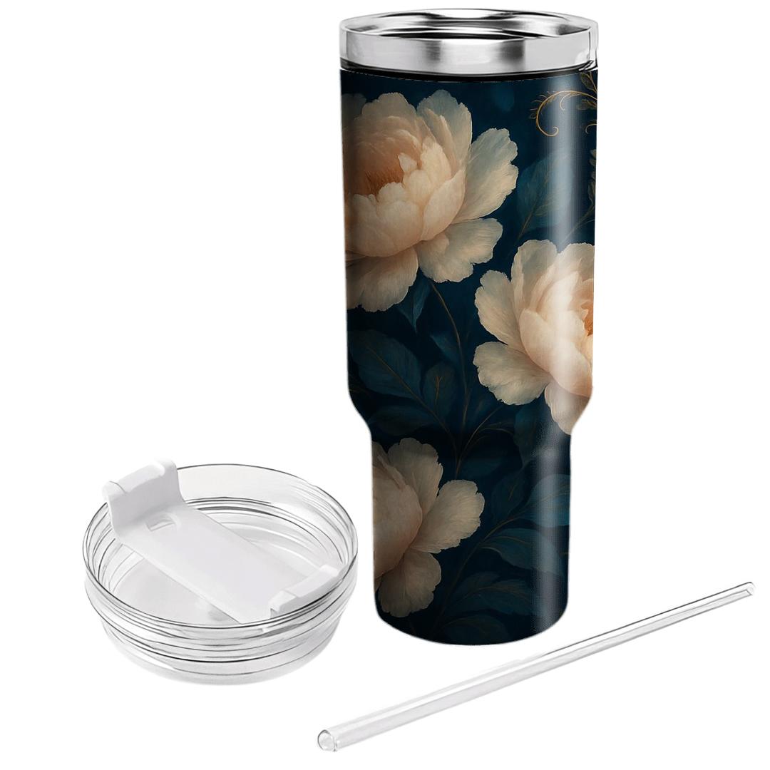 Midnight Peony Mirage personalized tumblers