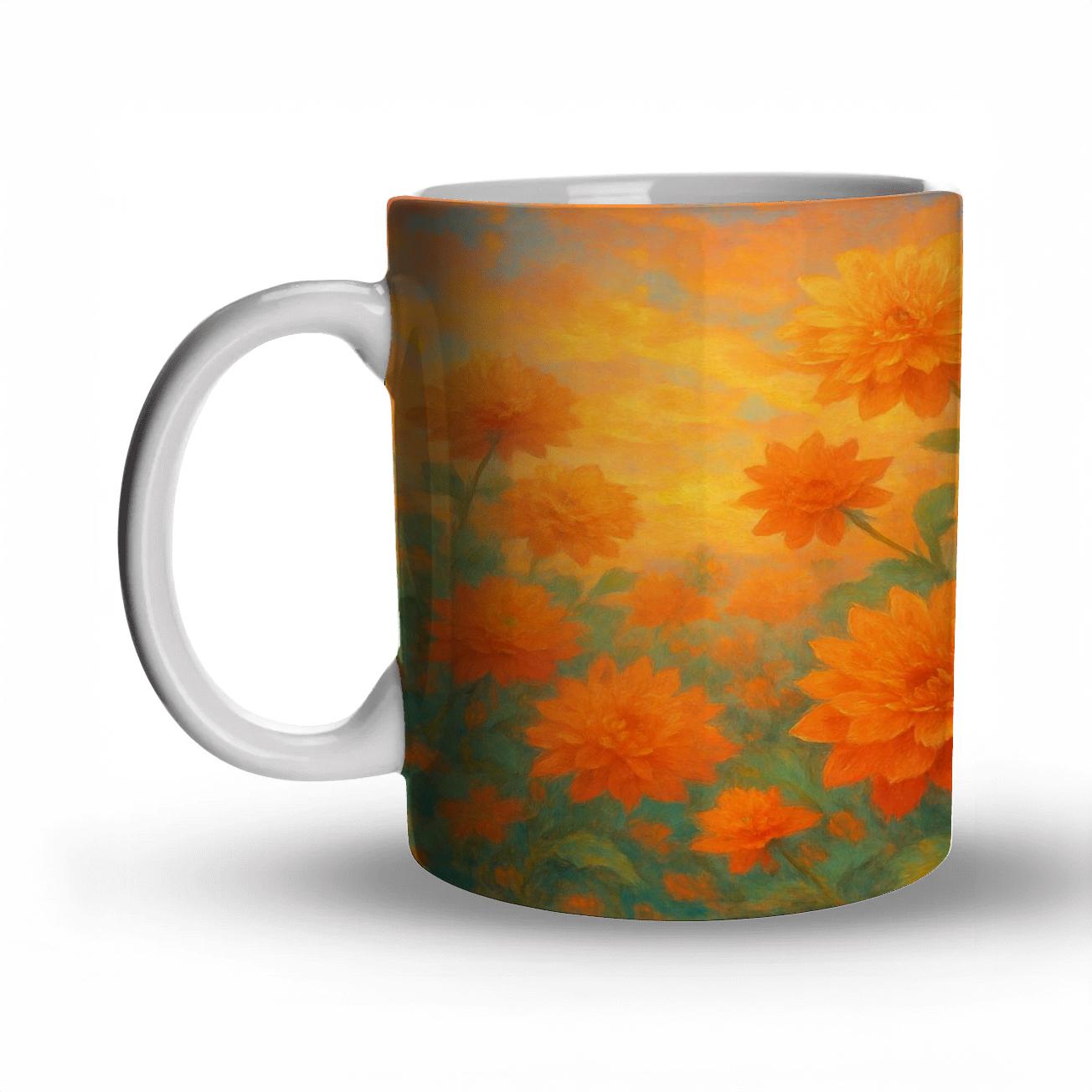 Sunset Dahlia Dreamscape premium drinkware mugs