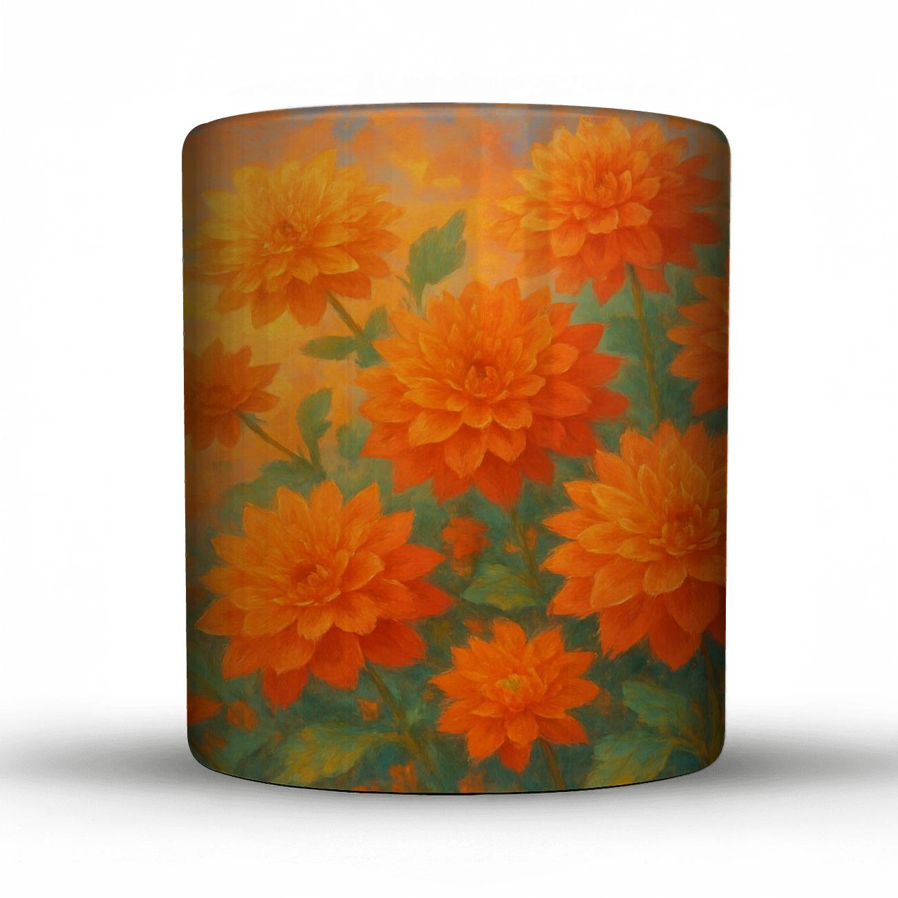 Sunset Dahlia Dreamscape premium drinkware mugs