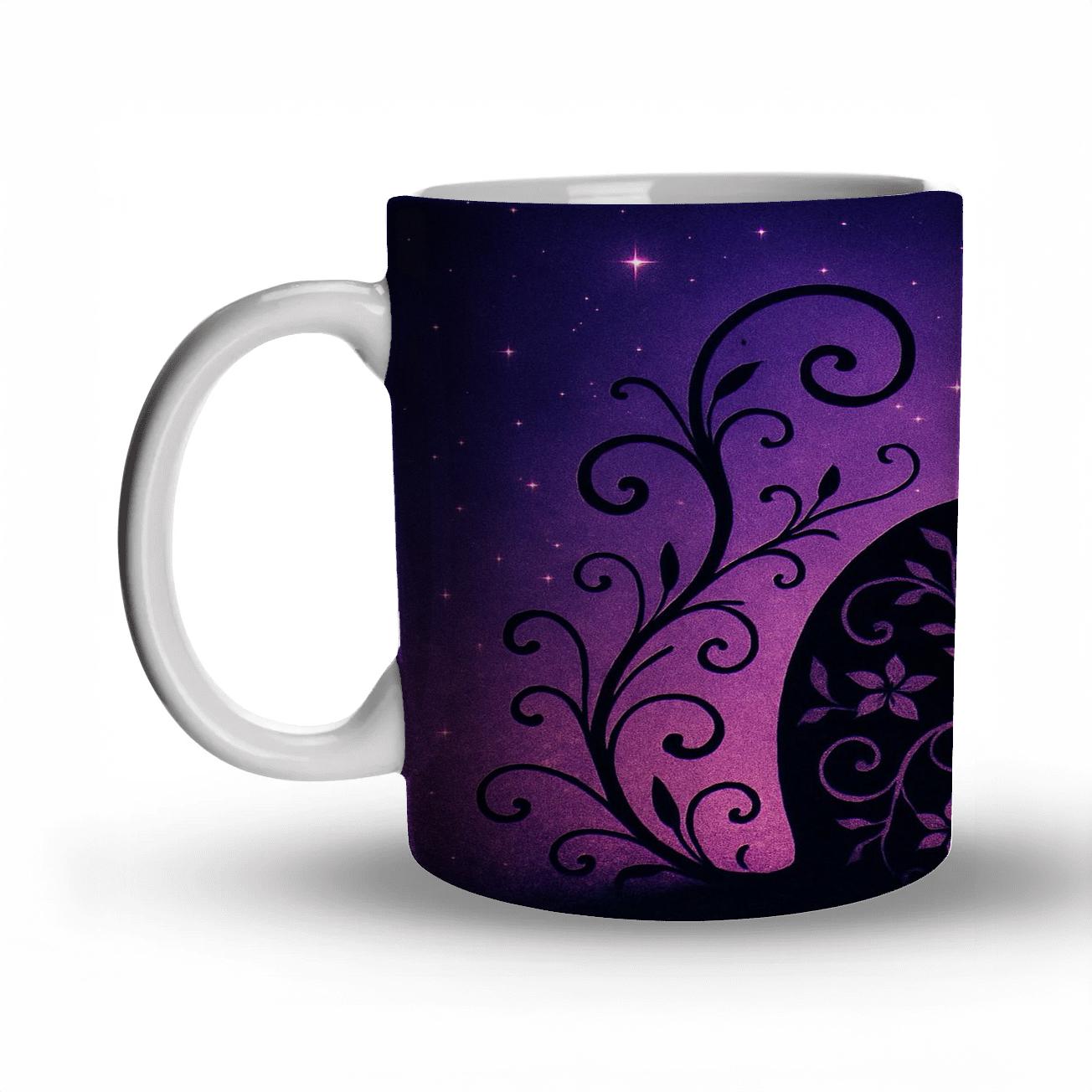 Twilight Feline Fantasy ceramic coffee mugs