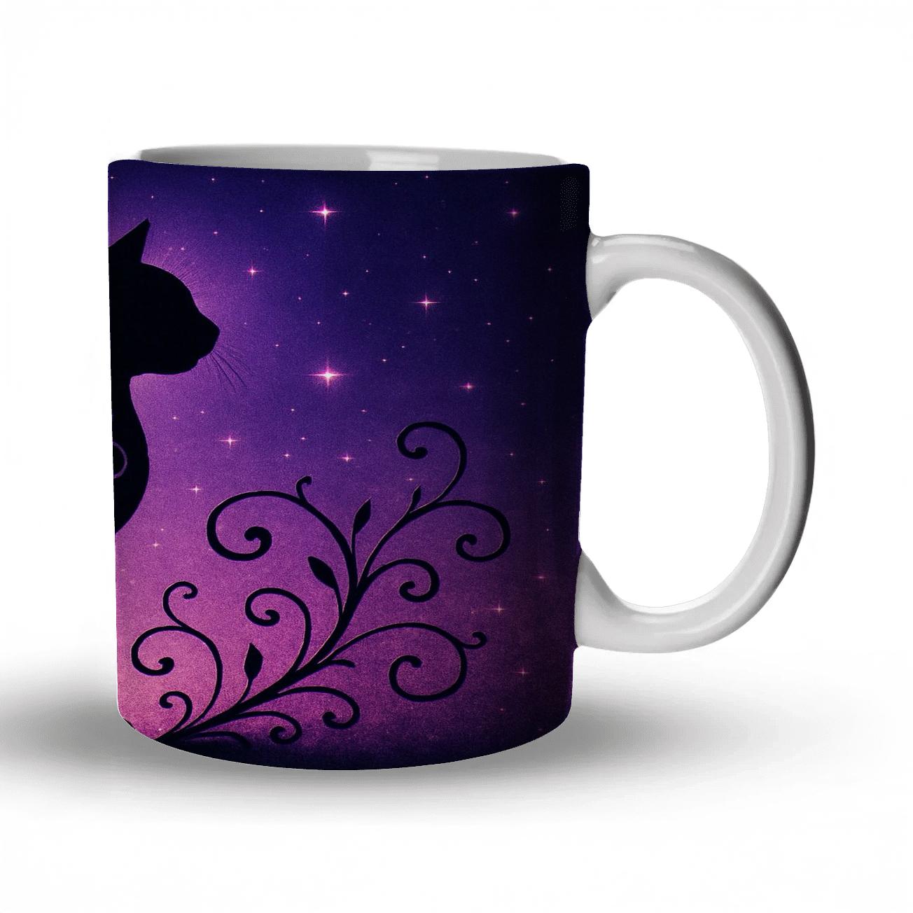 Twilight Feline Fantasy ceramic coffee mugs
