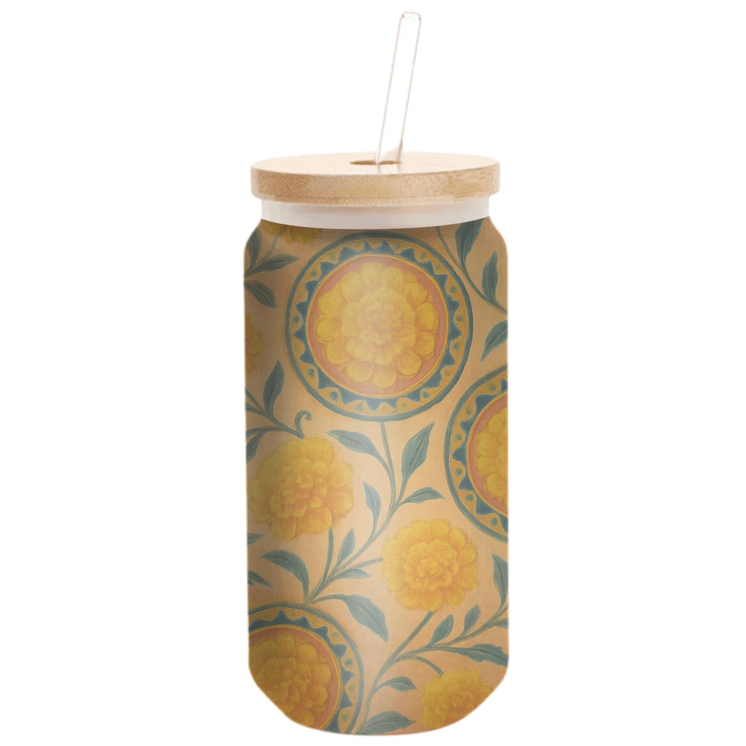 Sunrise Marigold Tapestry insulated glass vessels