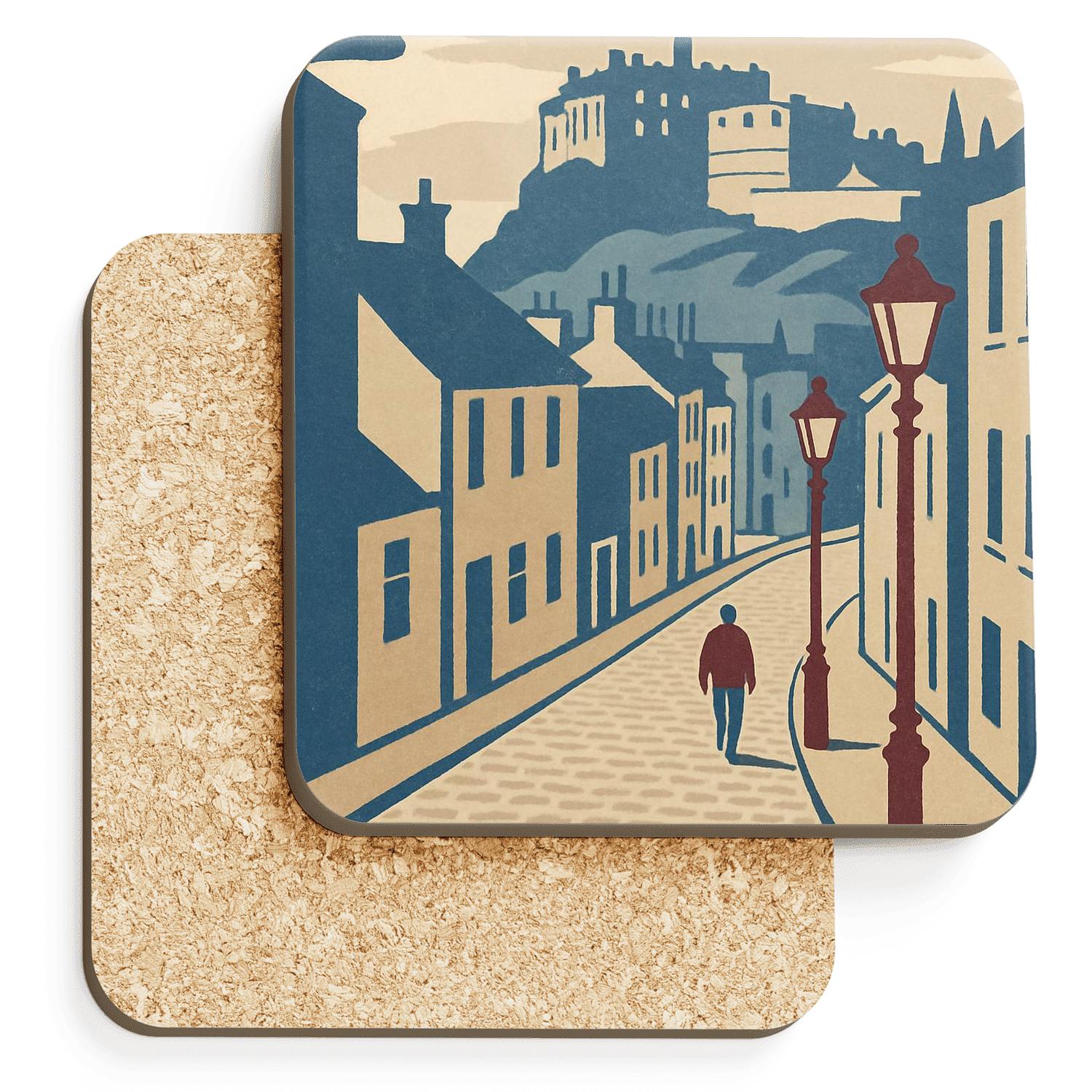 Royal Mile Viewpoint Edinburgh personalized drink coasters