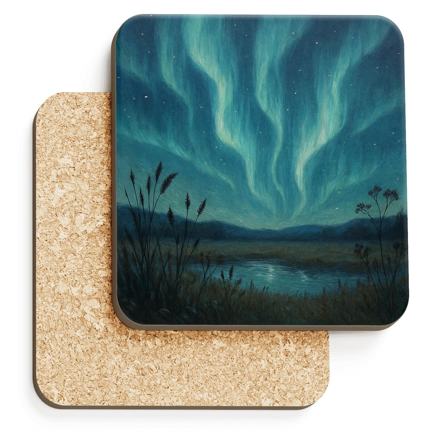 Aurora Midnight Meadow coasters for home decor
