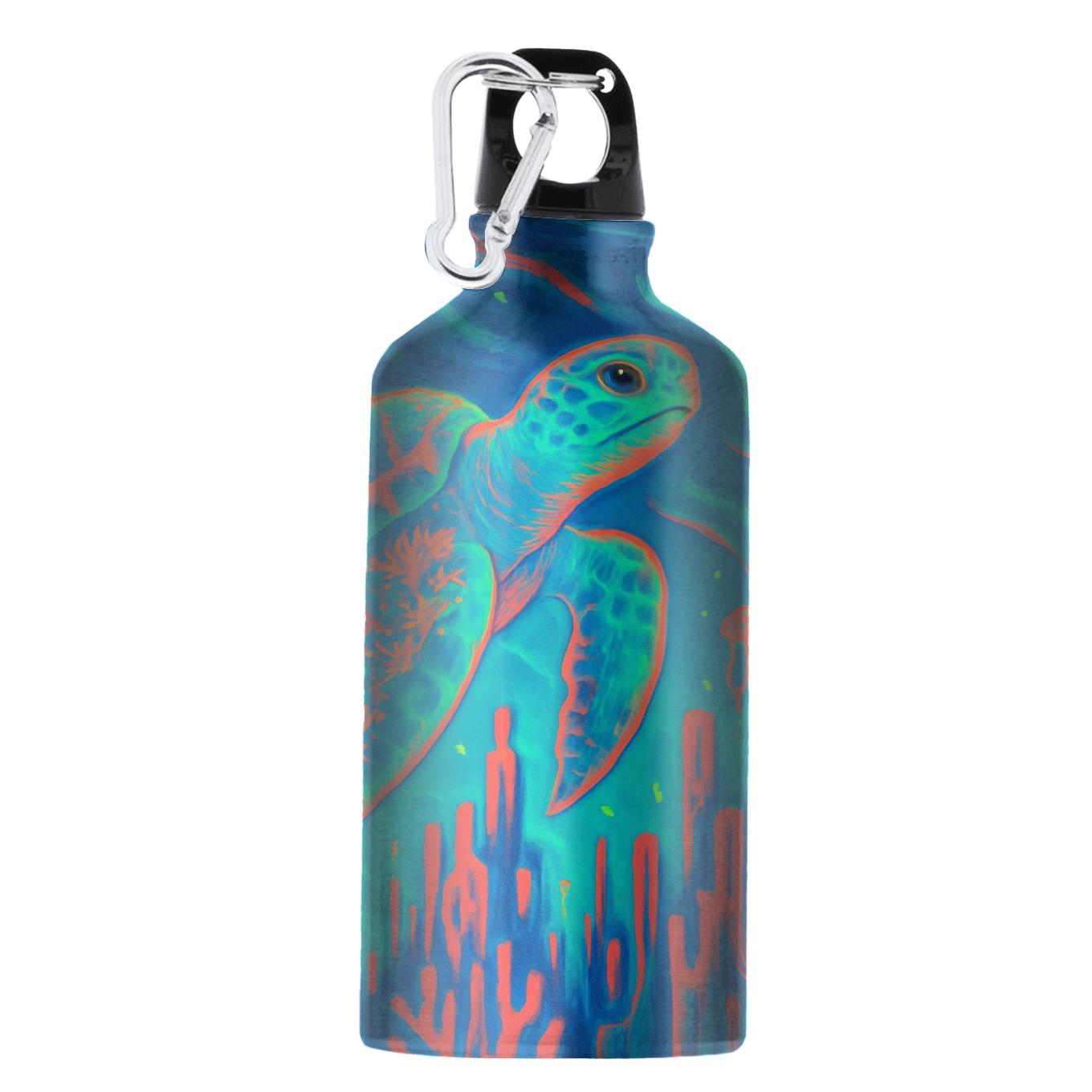 Neon Reef Turtle personalized sports bottles