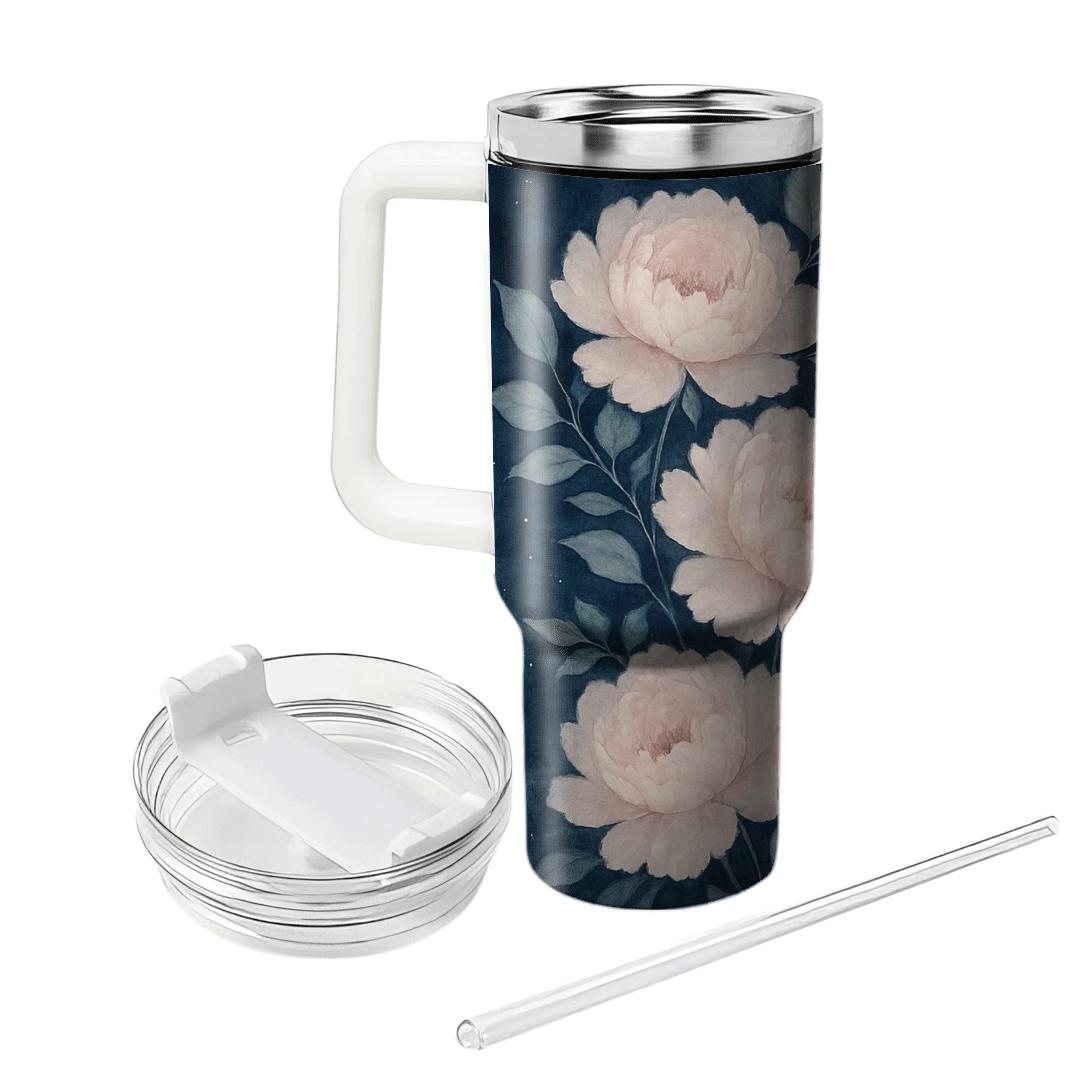 Moonlit Peony Cascade insulated tumblers