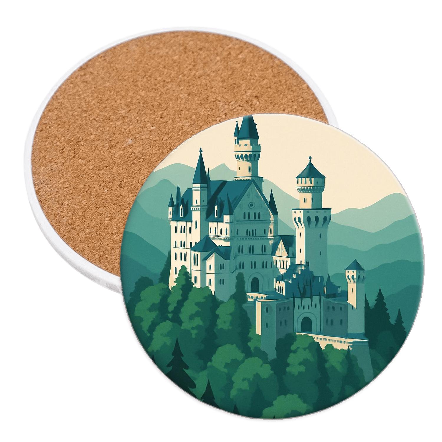 Neuschwanstein Castle Schwangau decorative beverage coasters