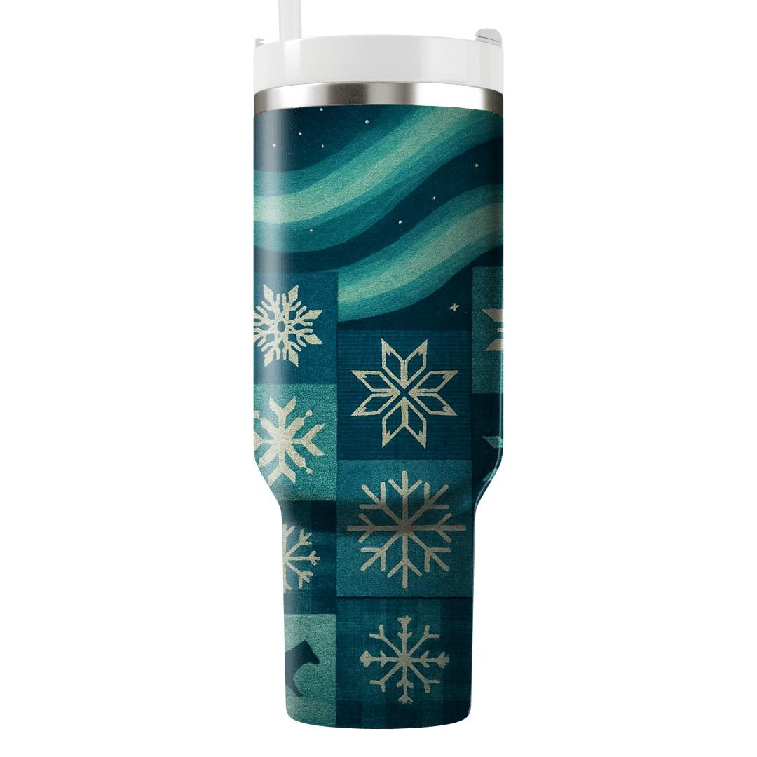 Aurora Winter Quilt tumblers for gifts