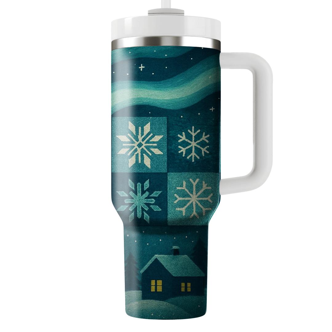 Aurora Winter Quilt tumblers for gifts