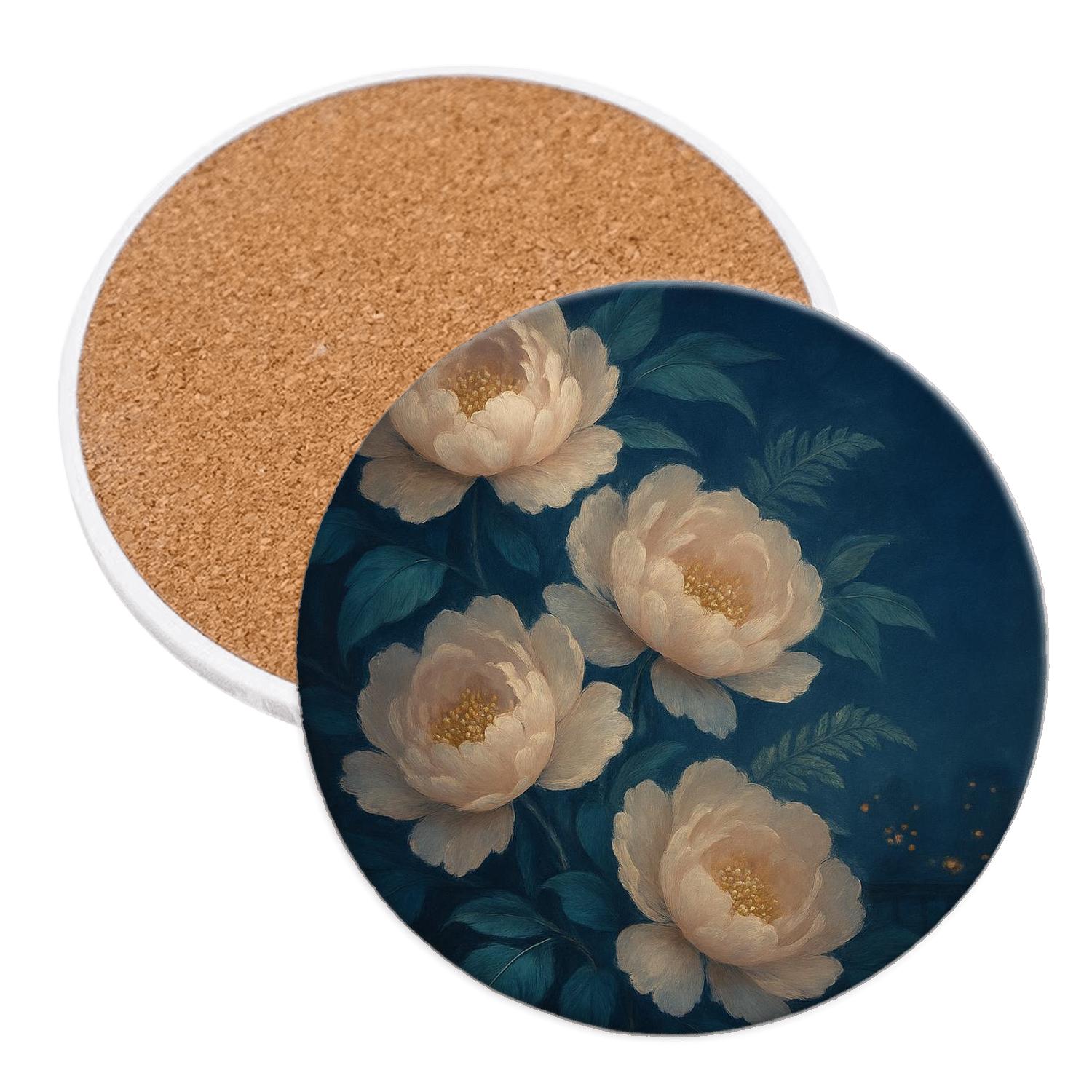 Midnight Peony Cascade stone coaster collections