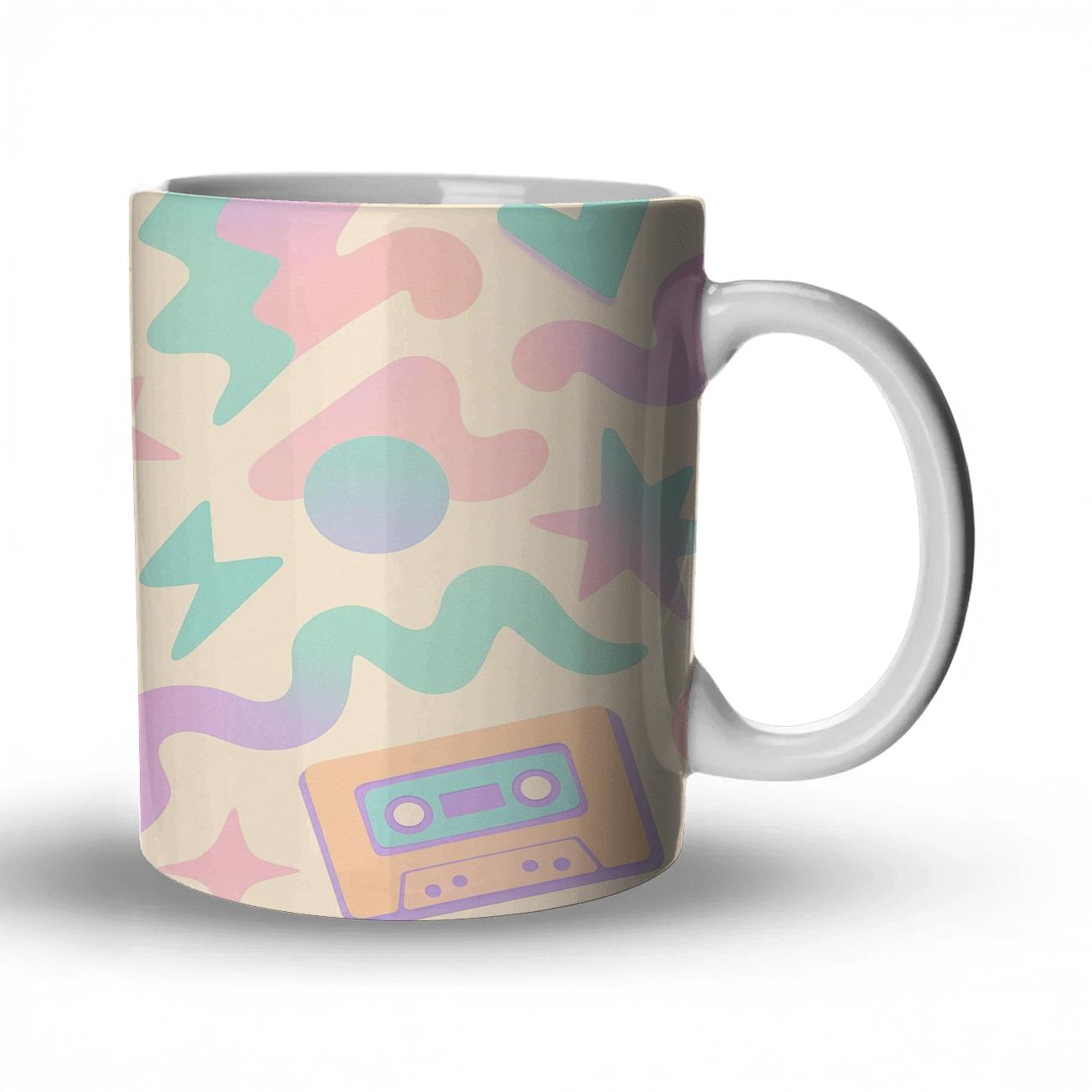 Pastel Pop Synthwave ceramic coffee mugs