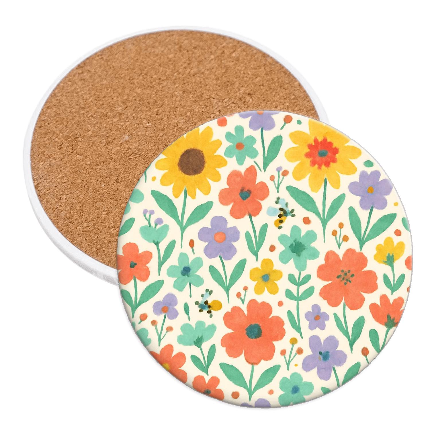 Sunlit Meadow Mosaic stone coaster collections