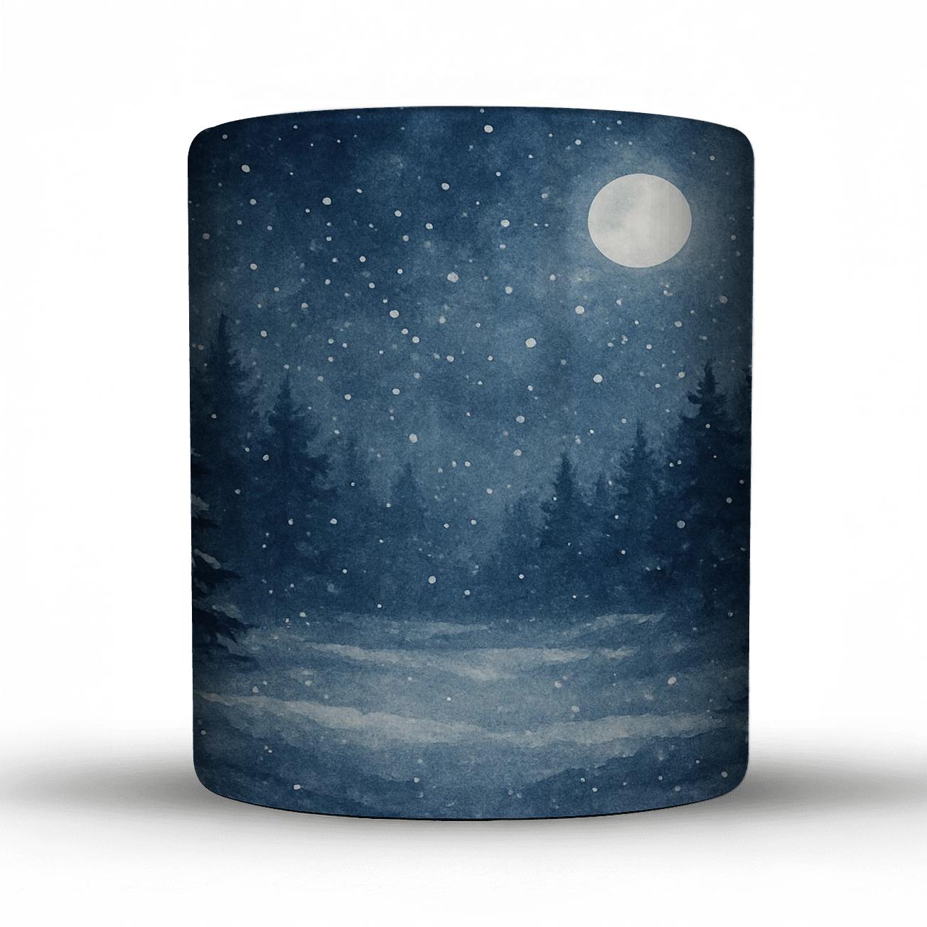 Midnight Snowfall Serenity custom printed mugs