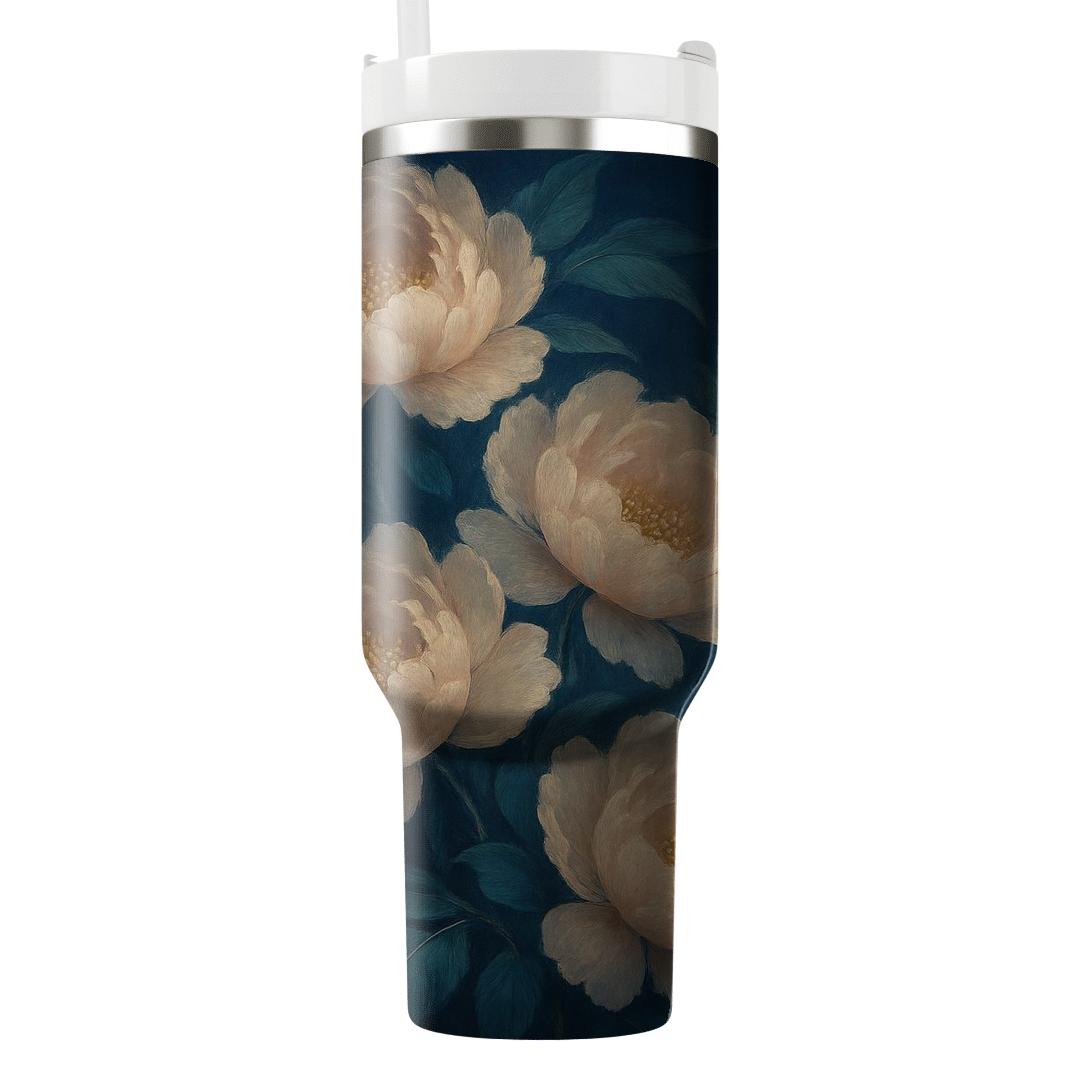 Midnight Peony Cascade travel tumblers