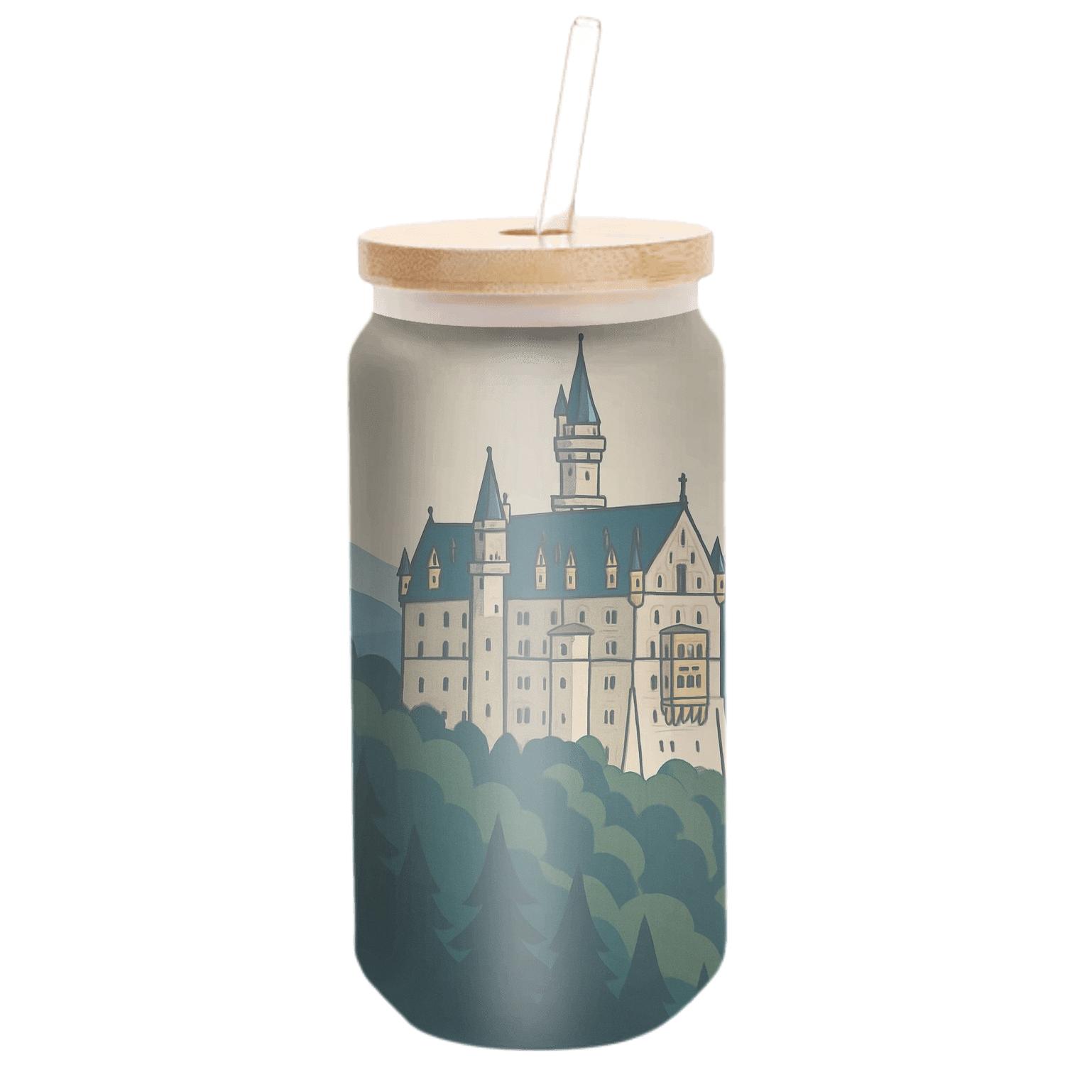 Neuschwanstein Castle Panorama handcrafted glassware drinkware