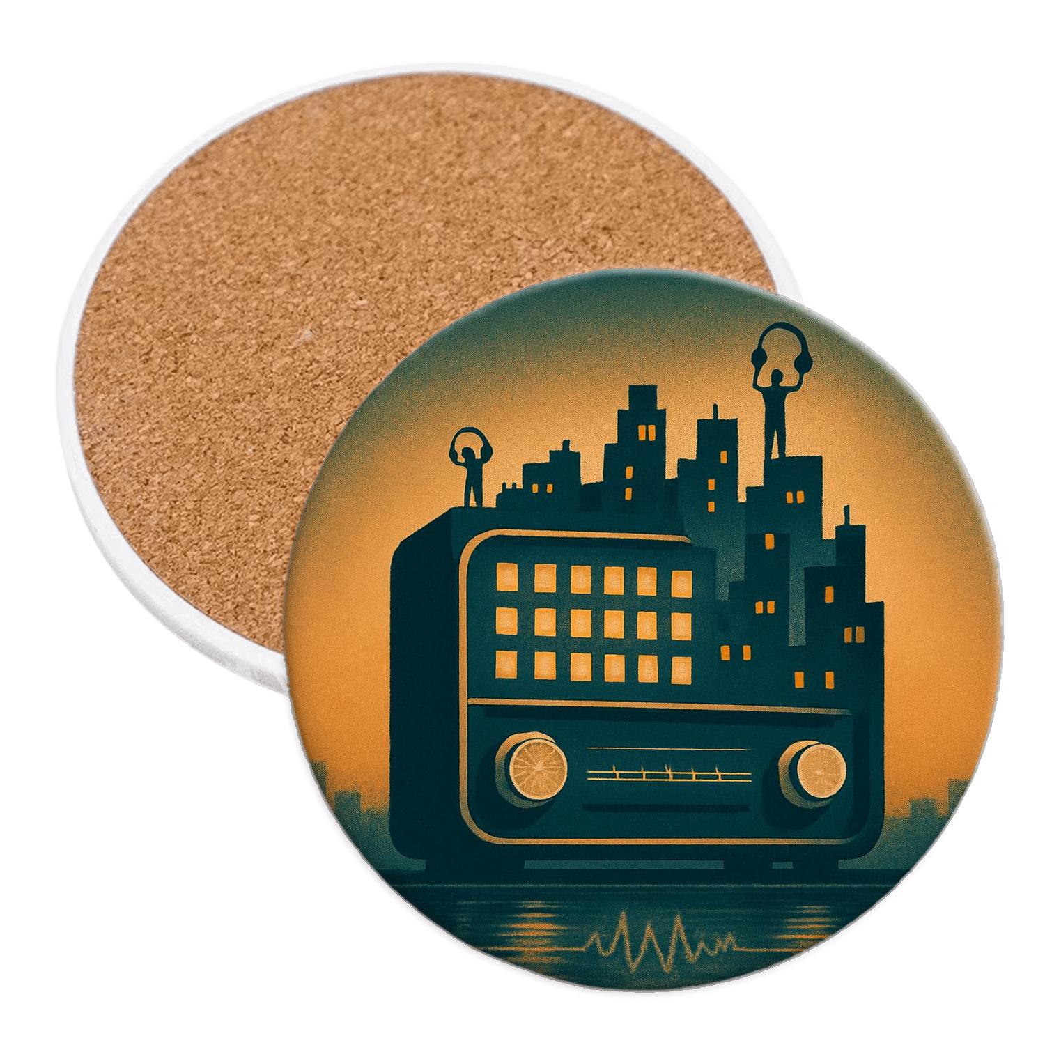 Analog Skyline Radio coasters for home decor