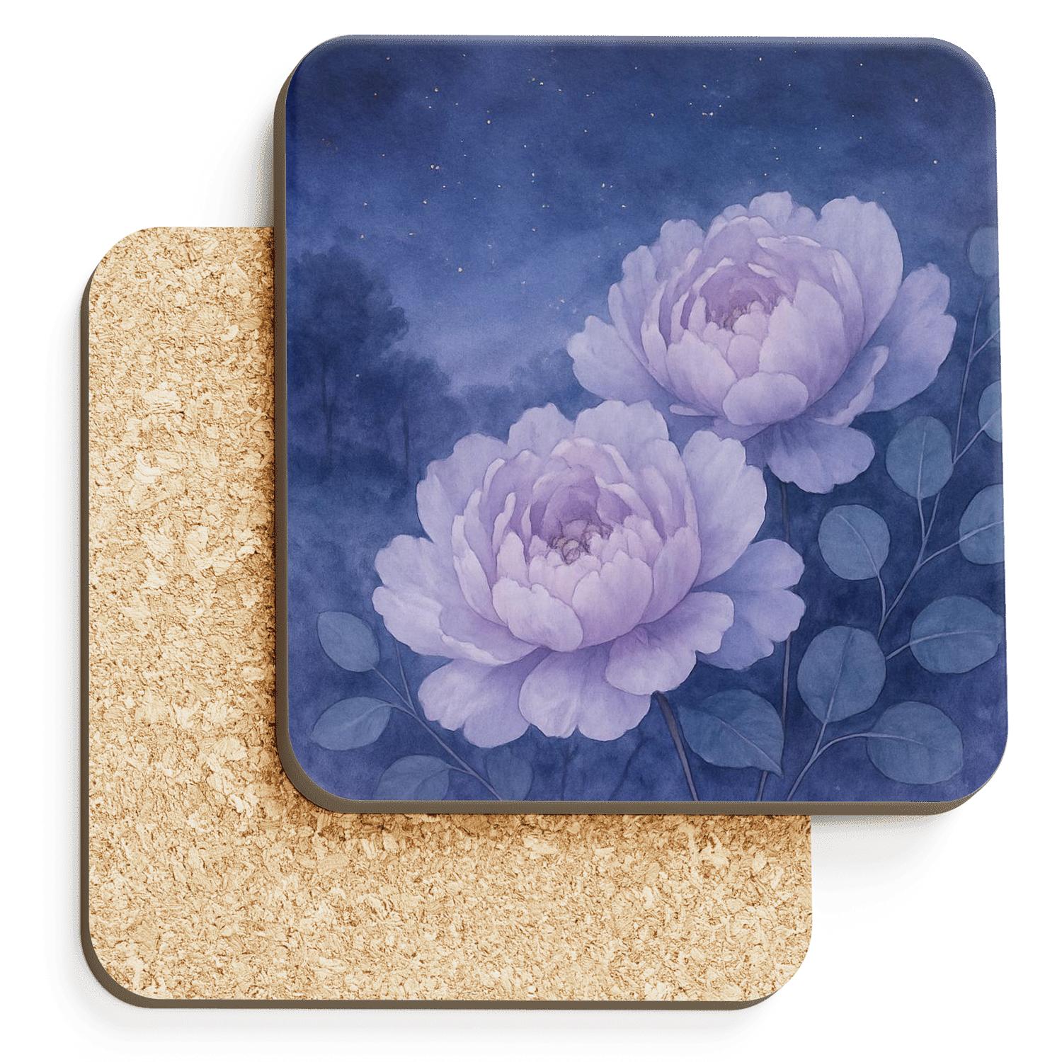 Moonlit Peony Vista stone coaster collections