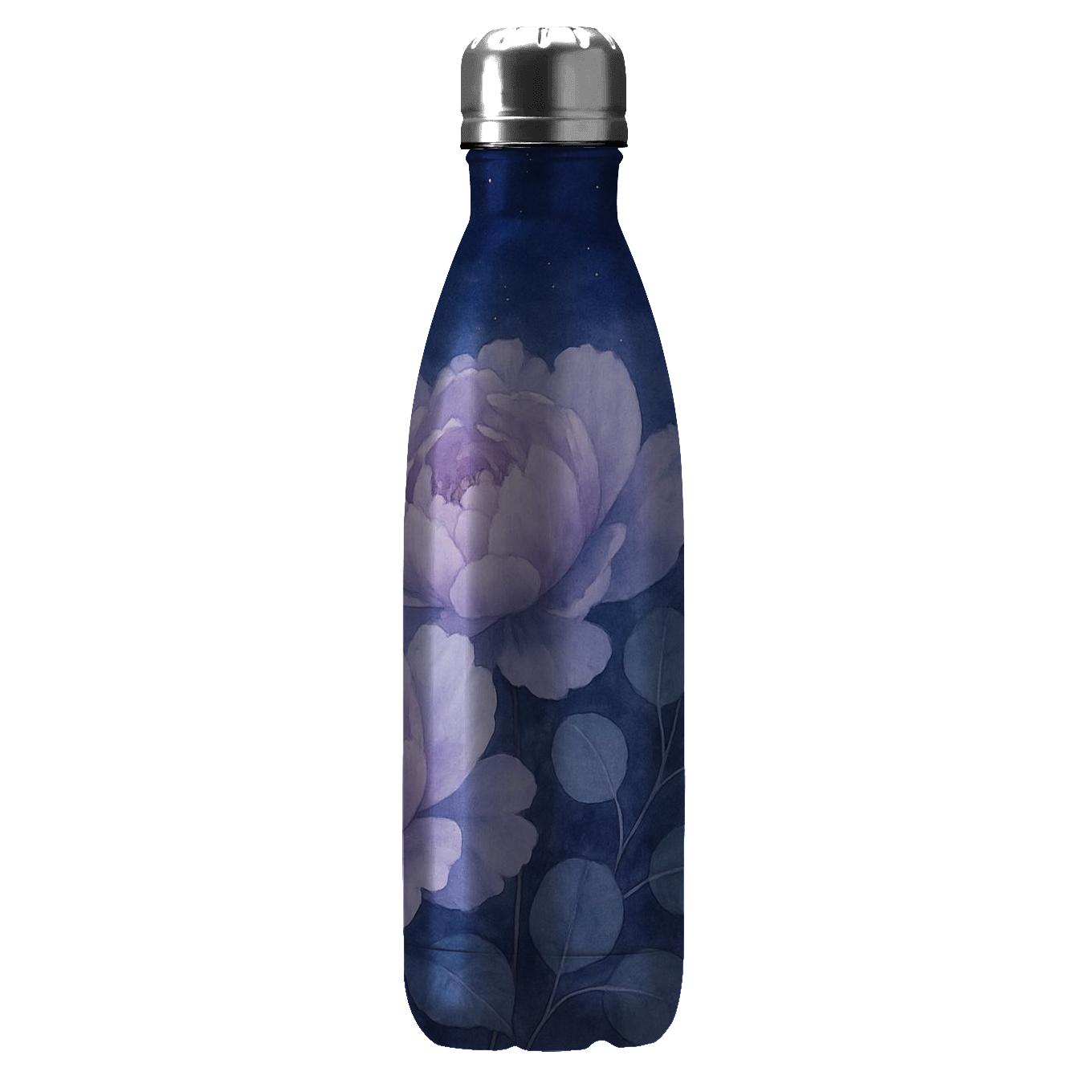 Moonlit Peony Vista water bottles with lids
