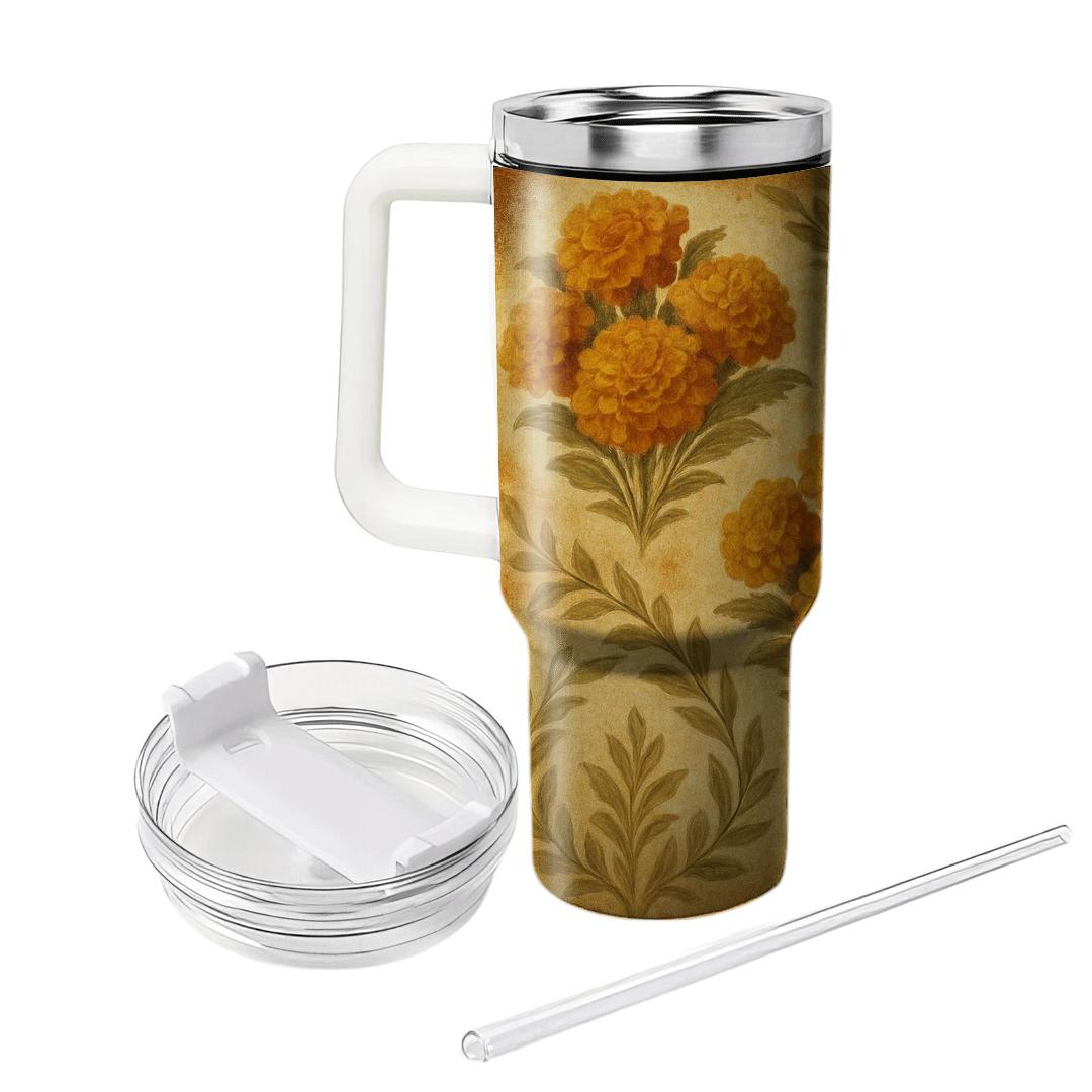 Vintage Marigold Tapestry tumbler cups