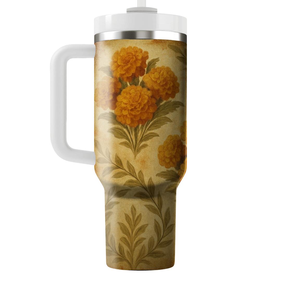 Vintage Marigold Tapestry tumbler cups