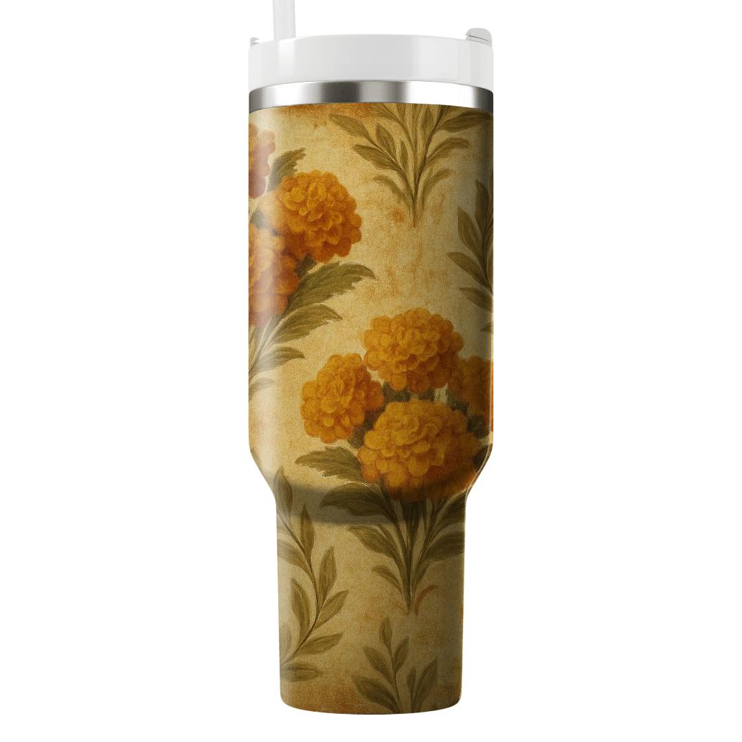 Vintage Marigold Tapestry tumbler cups