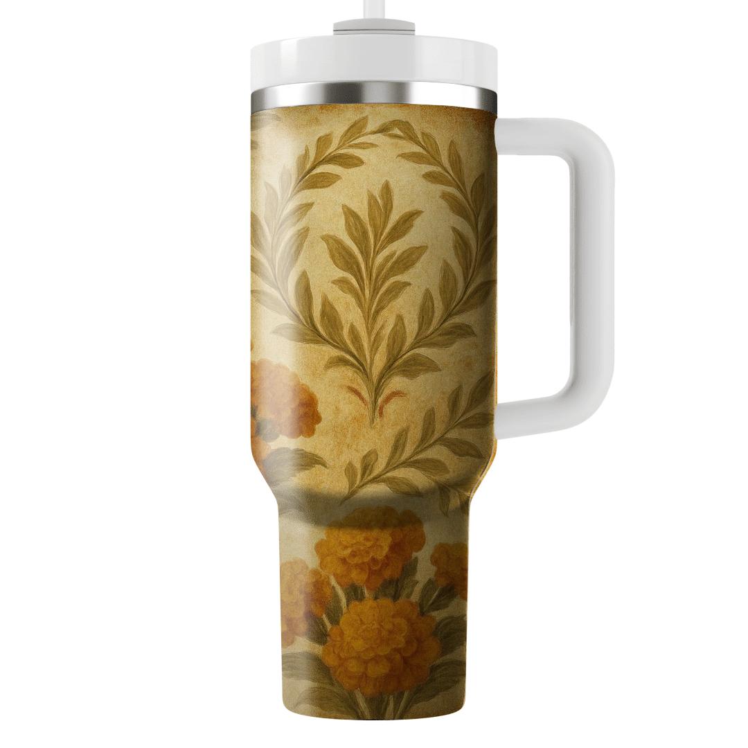 Vintage Marigold Tapestry tumbler cups
