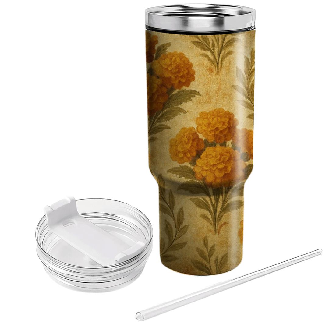 Vintage Marigold Tapestry tumbler cups