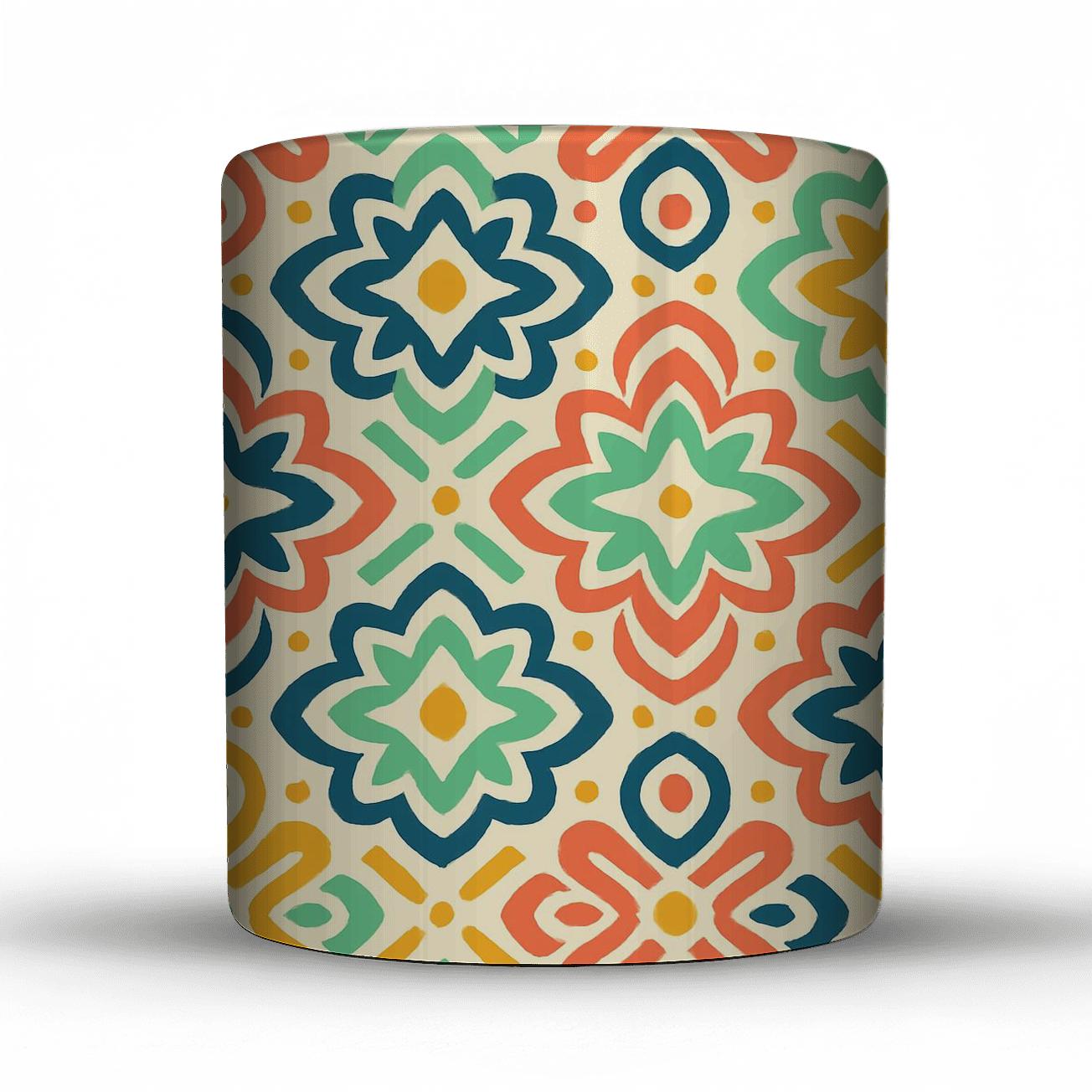 Orbiting Chevron Petals travel mugs with handles