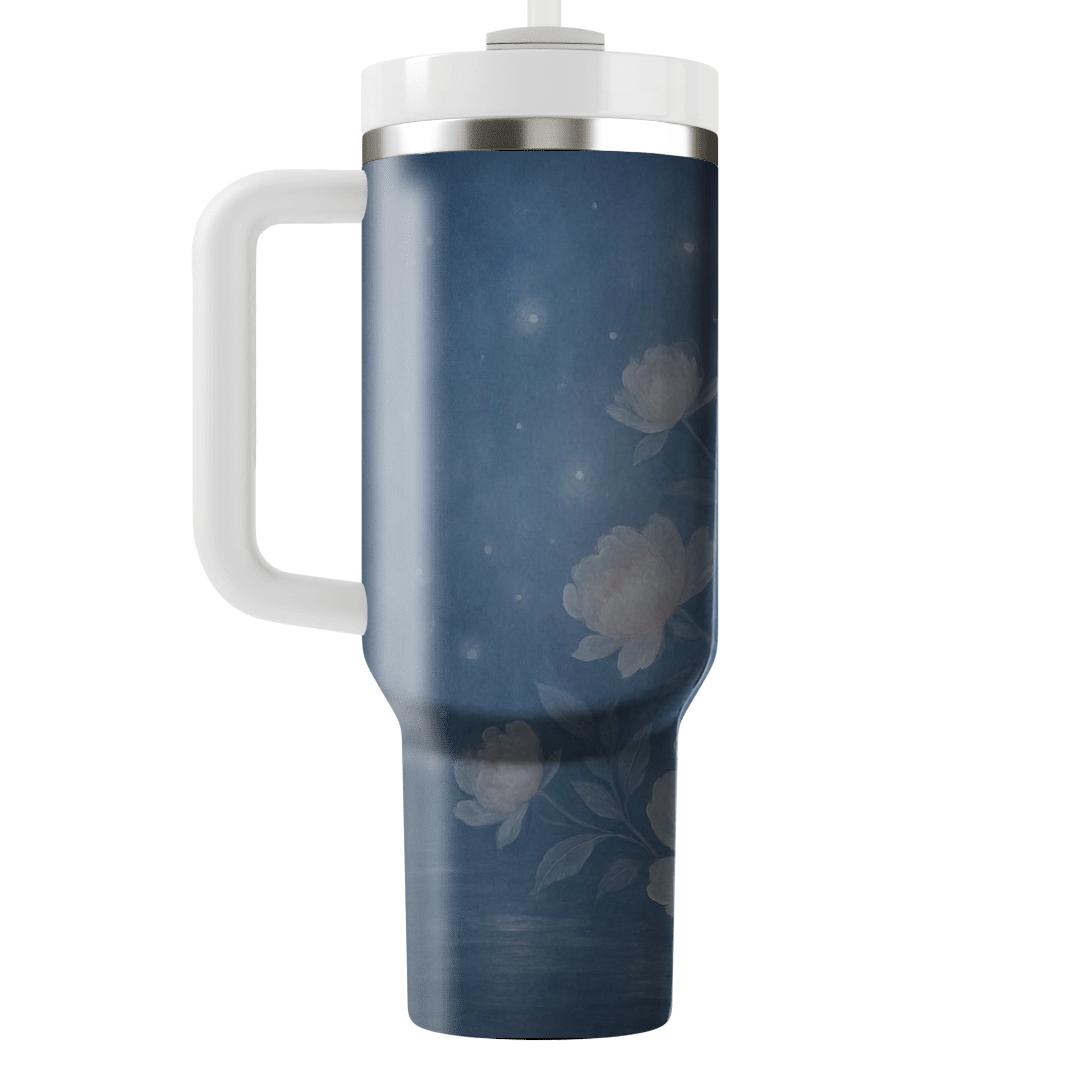Moonlit Peony Cascade tumbler cups