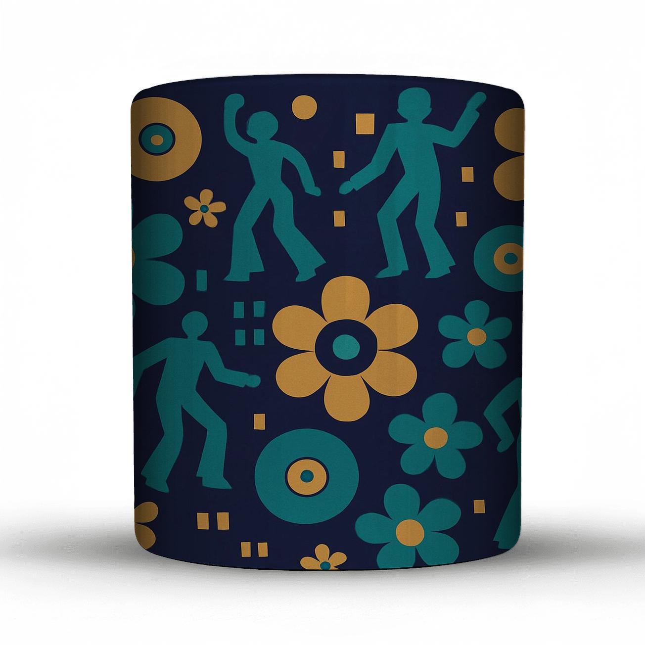 Starlit Disco Florals travel mugs with handles