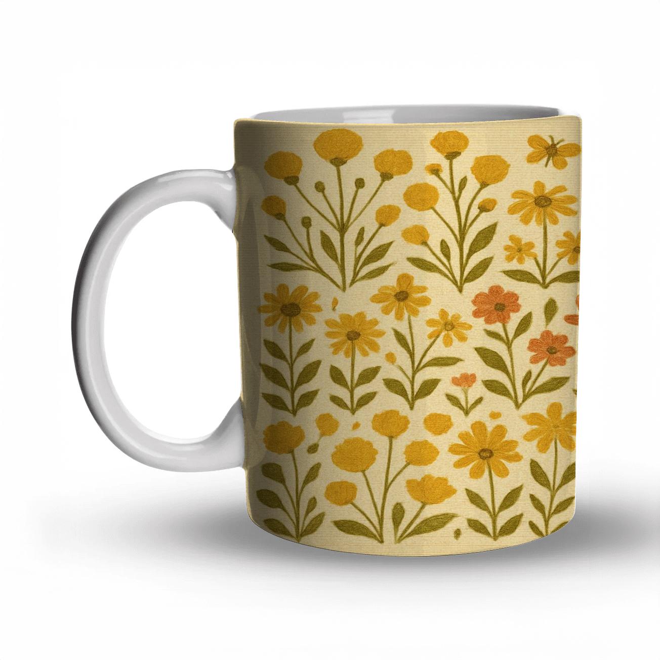 Golden Meadow Tapestry premium drinkware mugs