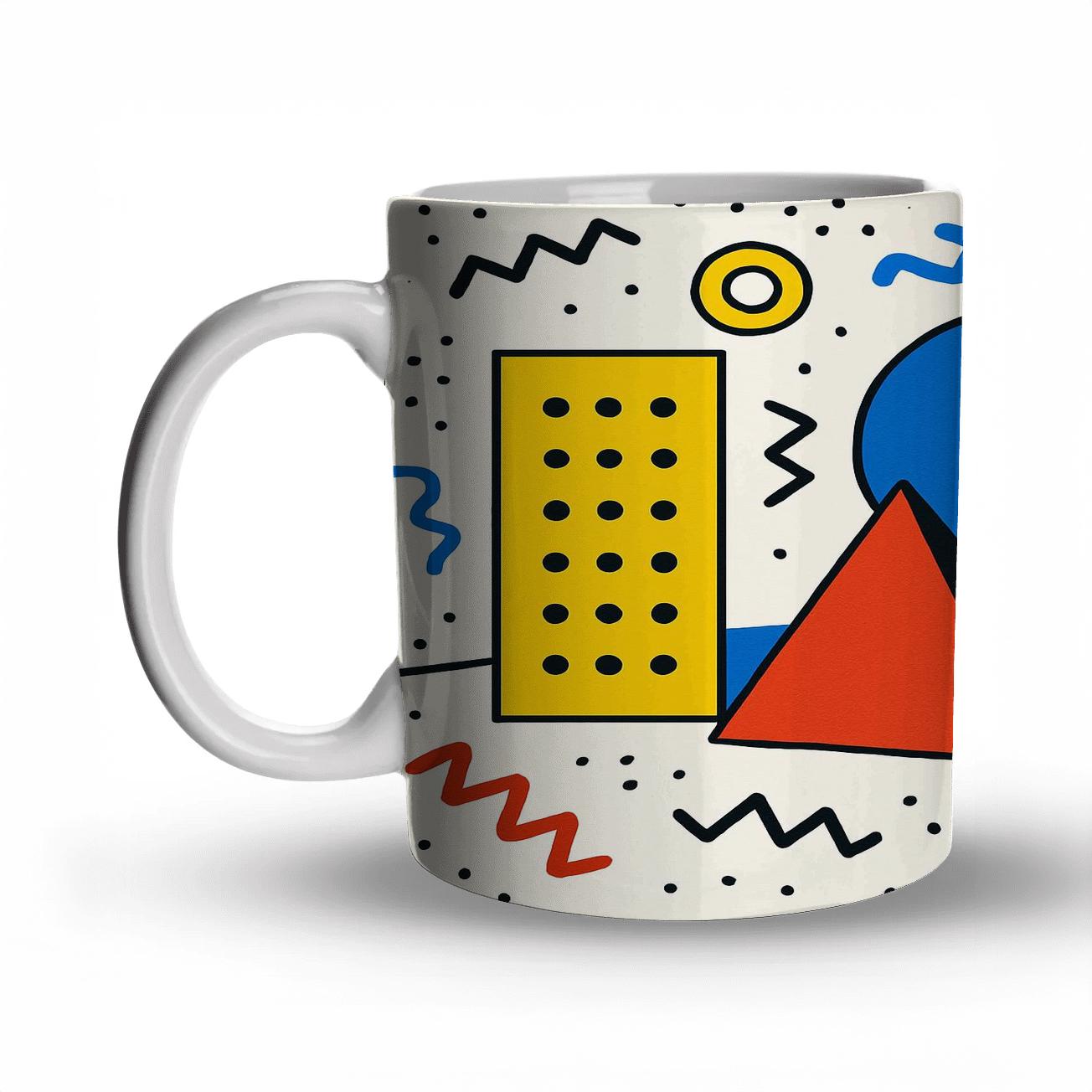 Vibrant Memphis Geometry gift mugs for occasions