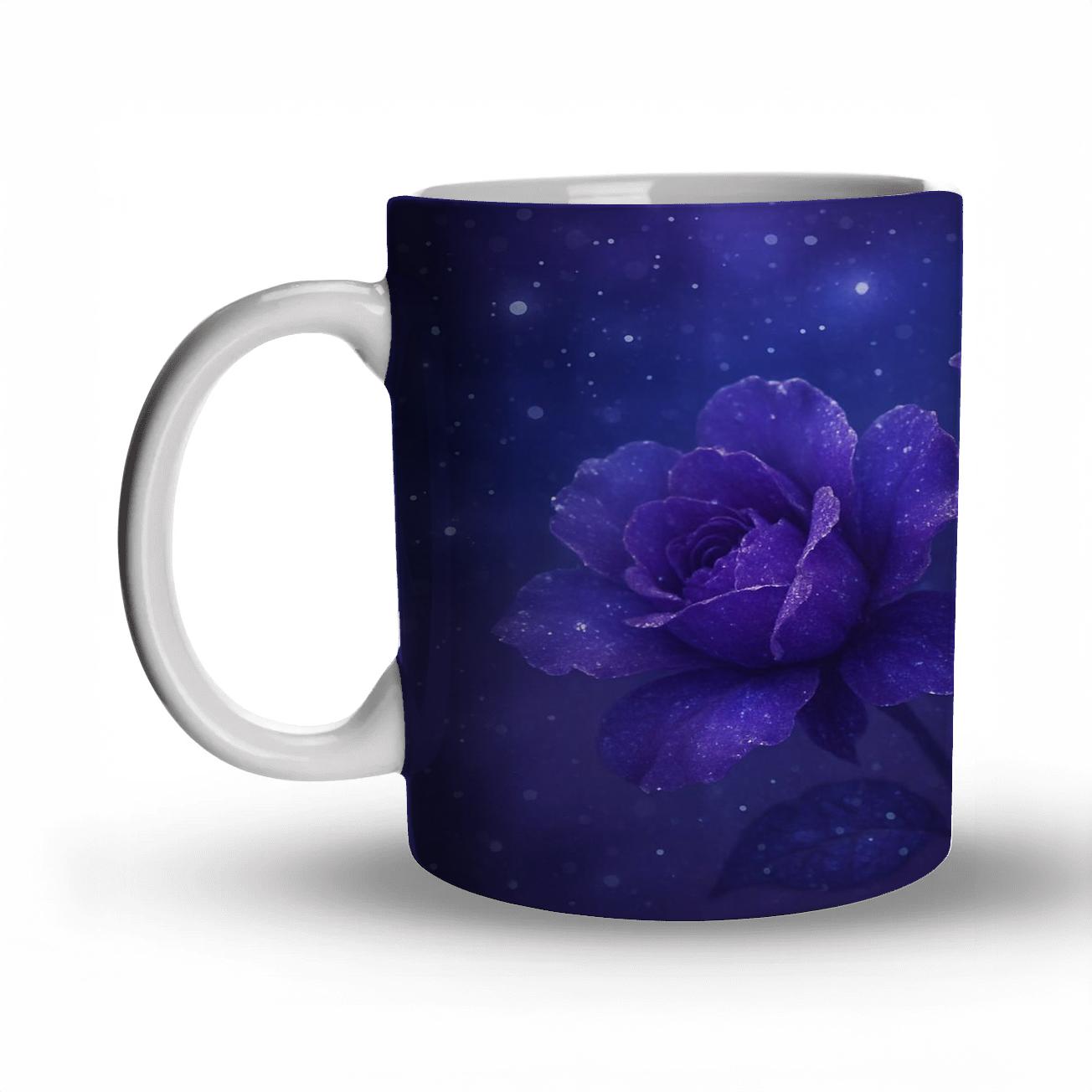 Twilight Glitter Bloom custom printed mugs